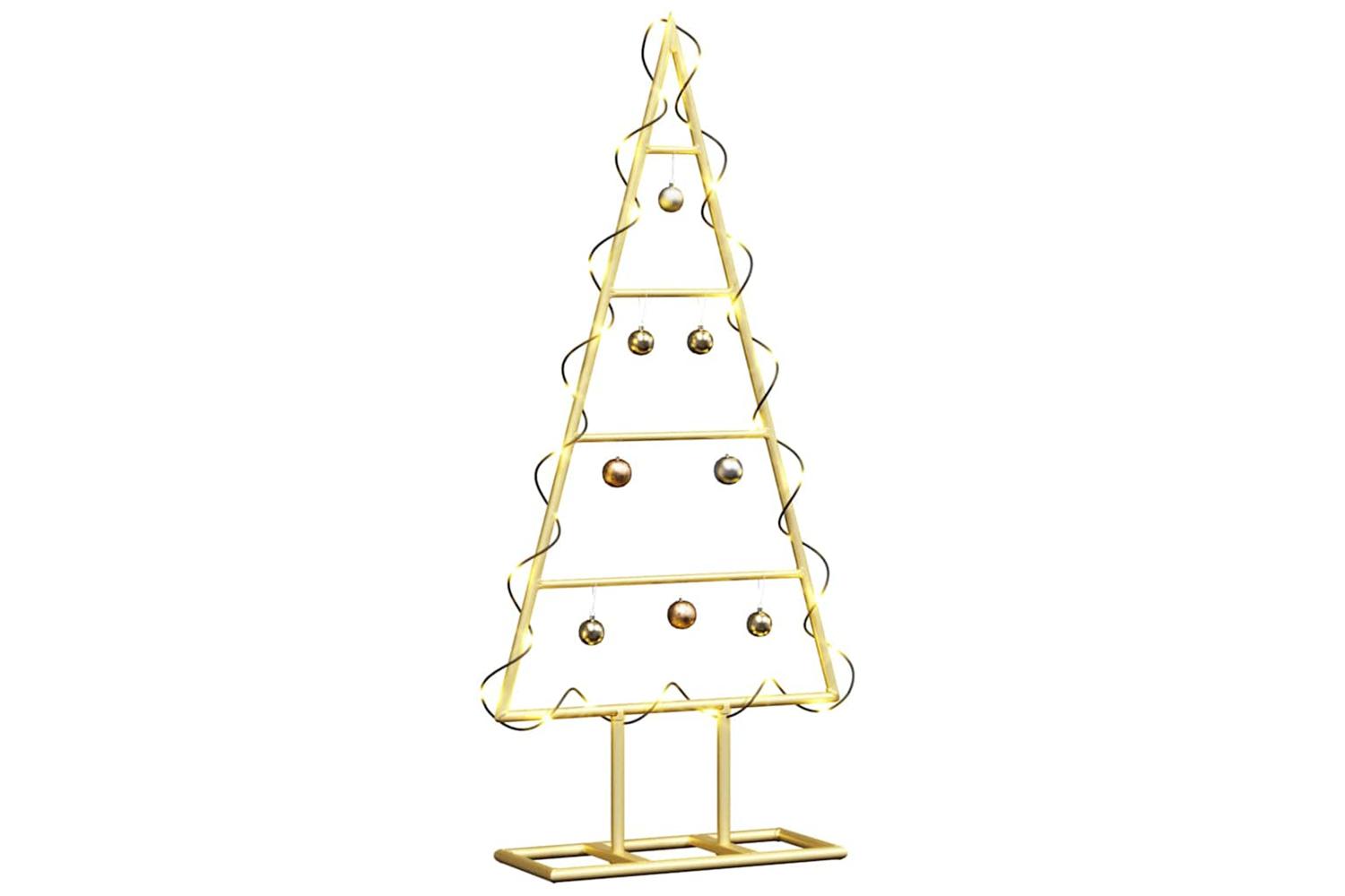 Vidaxl Metal Christmas Tree With Stand Gold 60 Cm Powder-coated Steel-3