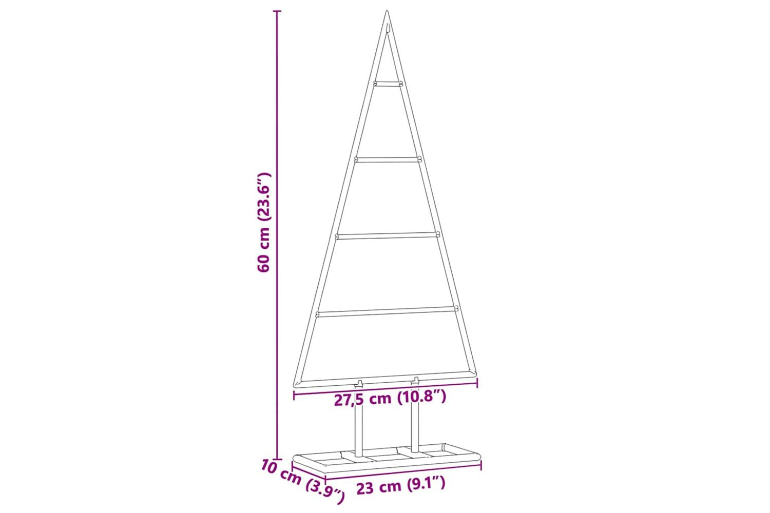 Vidaxl Metal Christmas Tree With Stand Gold 60 Cm Powder-coated Steel-9
