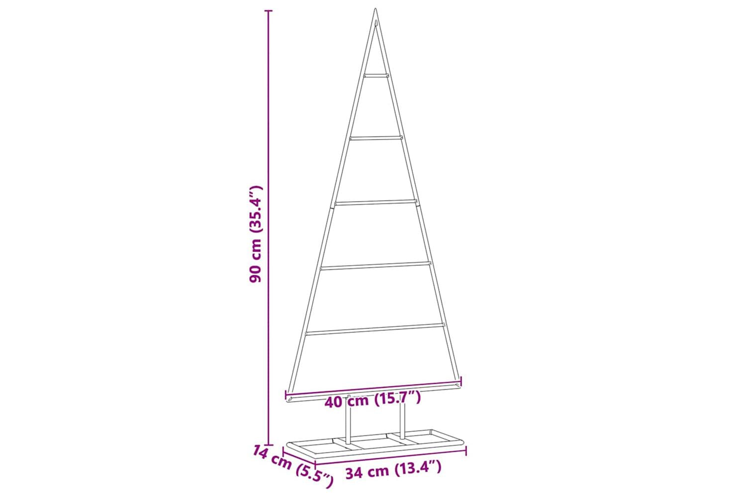 Vidaxl Metal Christmas Tree With Stand Gold 90 Cm Powder-coated Steel-9