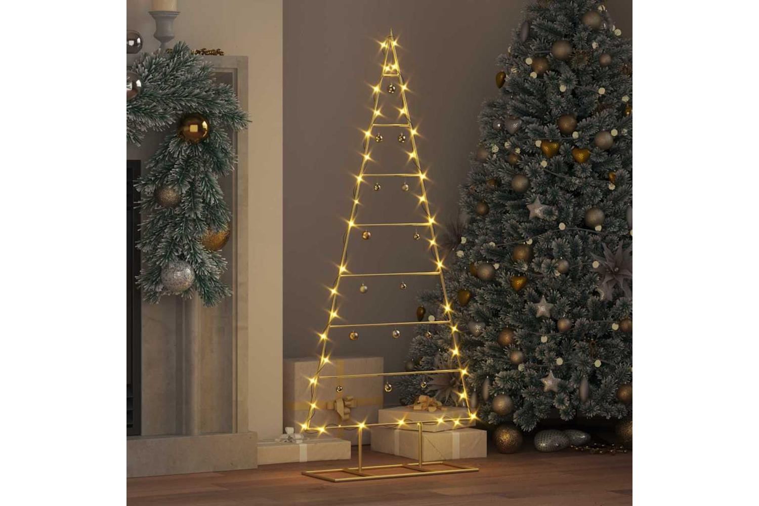 Vidaxl Metal Christmas Tree With Stand Gold 125 Cm Powder-coated Steel-4