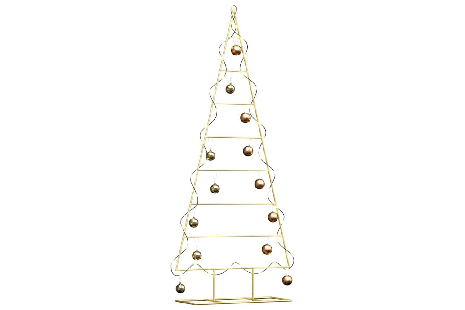 Vidaxl Metal Christmas Tree With Stand Gold 150 Cm Powder-coated Steel-3