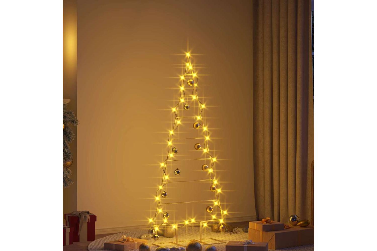 Vidaxl Metal Christmas Tree With Stand Gold 150 Cm Powder-coated Steel-4