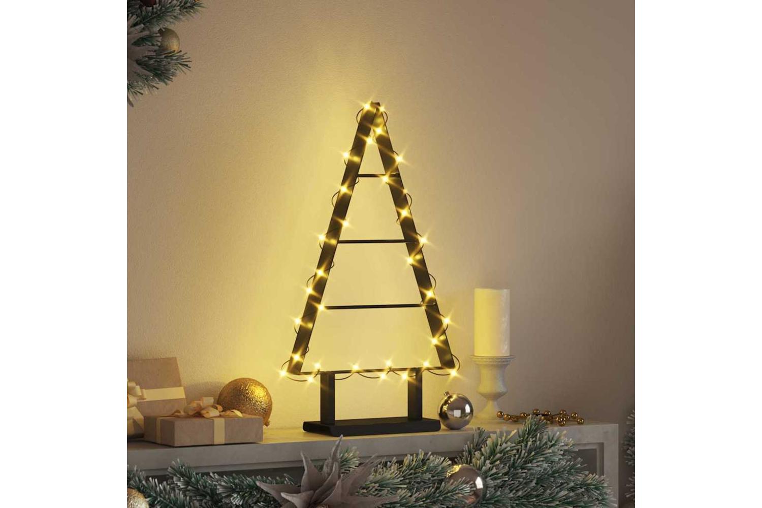 Vidaxl Metal Christmas Tree With Stand Black 60 Cm Steel-4