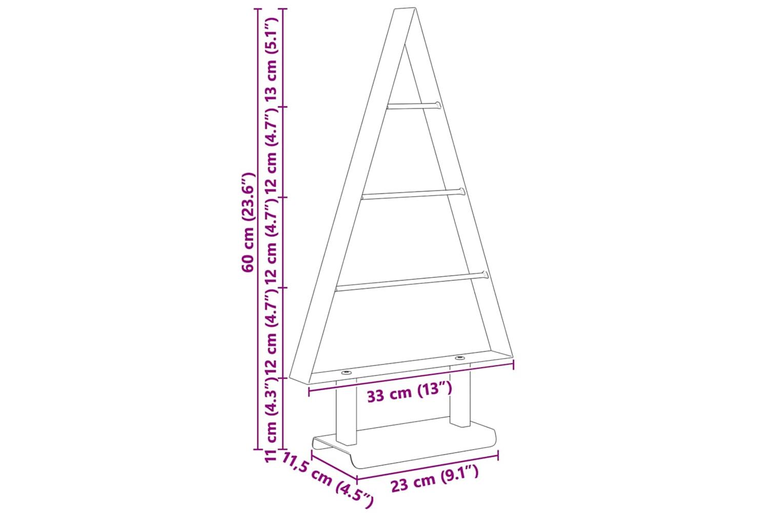 Vidaxl Metal Christmas Tree With Stand Black 60 Cm Steel-9
