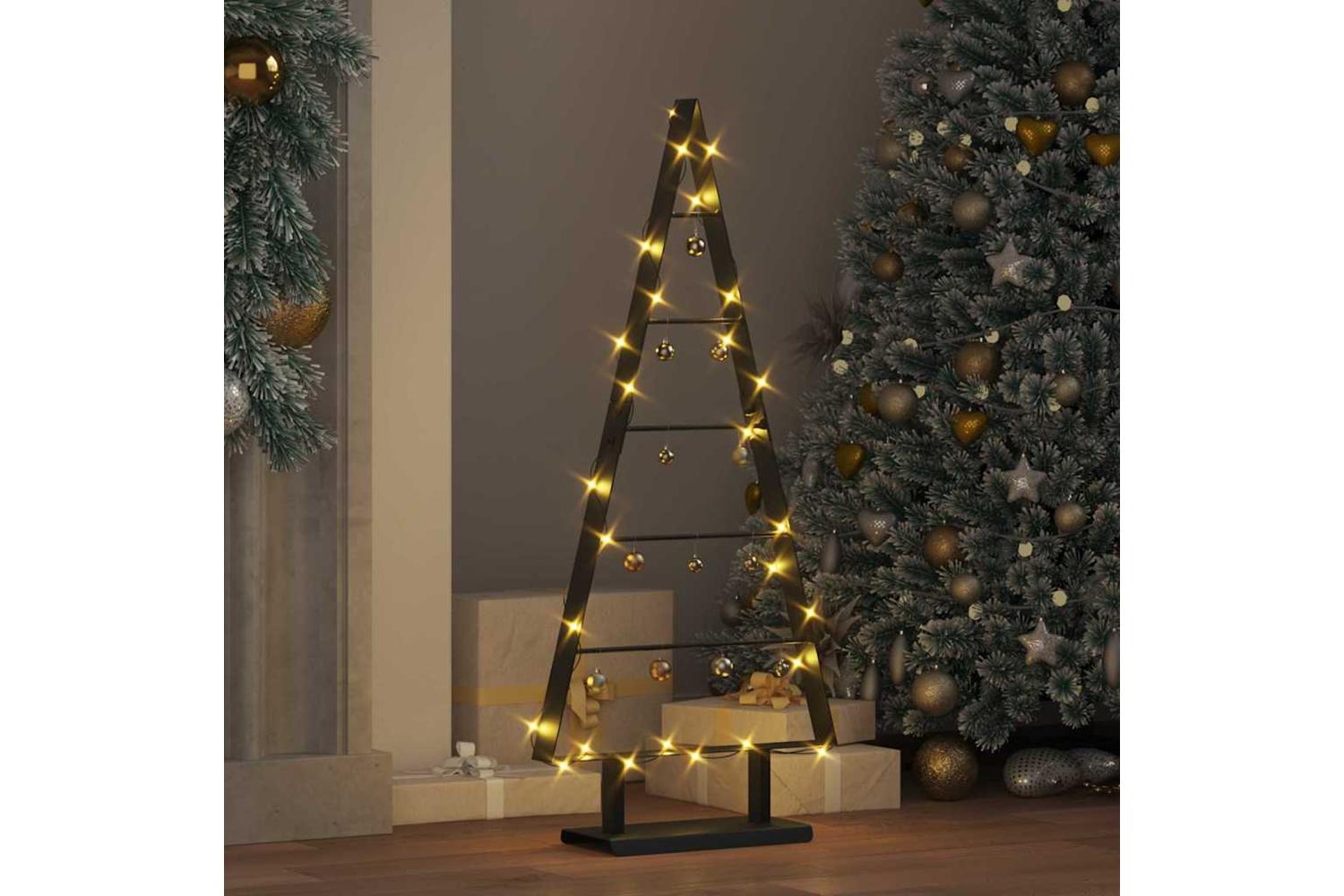 Vidaxl Metal Christmas Tree With Stand Black 90 Cm Steel-4