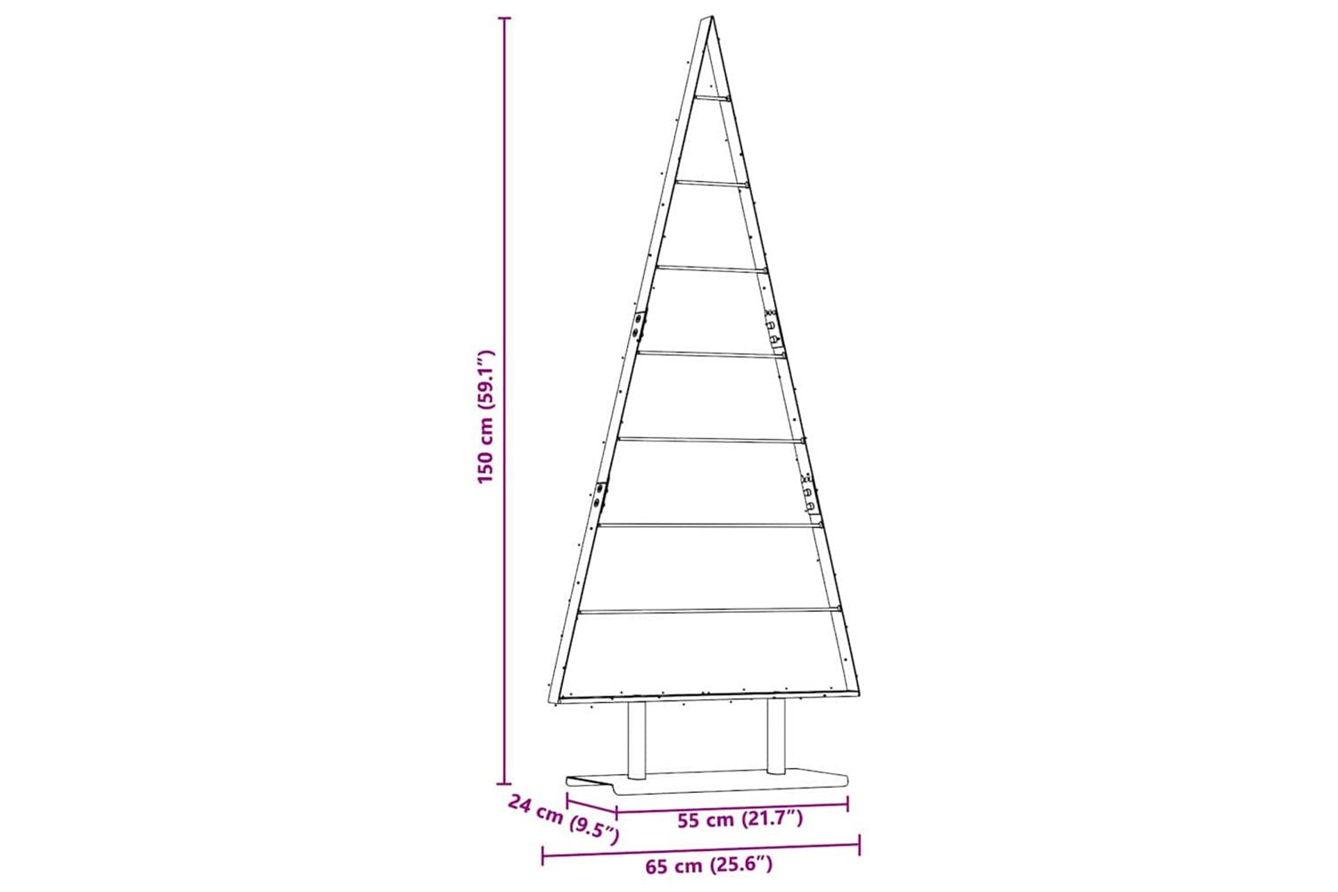 Vidaxl Metal Christmas Tree With Stand Black 150 Cm Steel-9