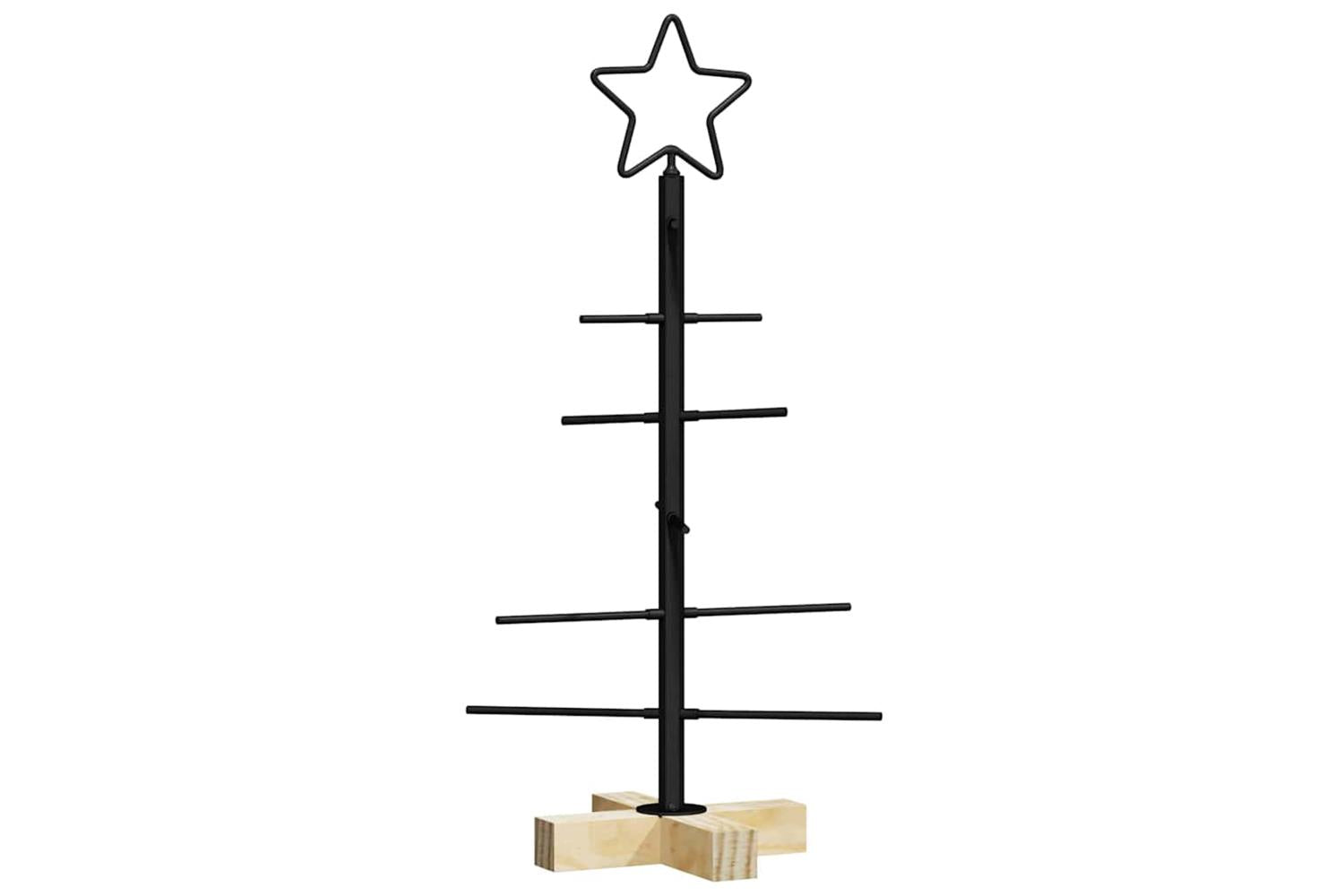Vidaxl Metal Christmas Tree With Stand Black 60 Cm Powder-coated Steel