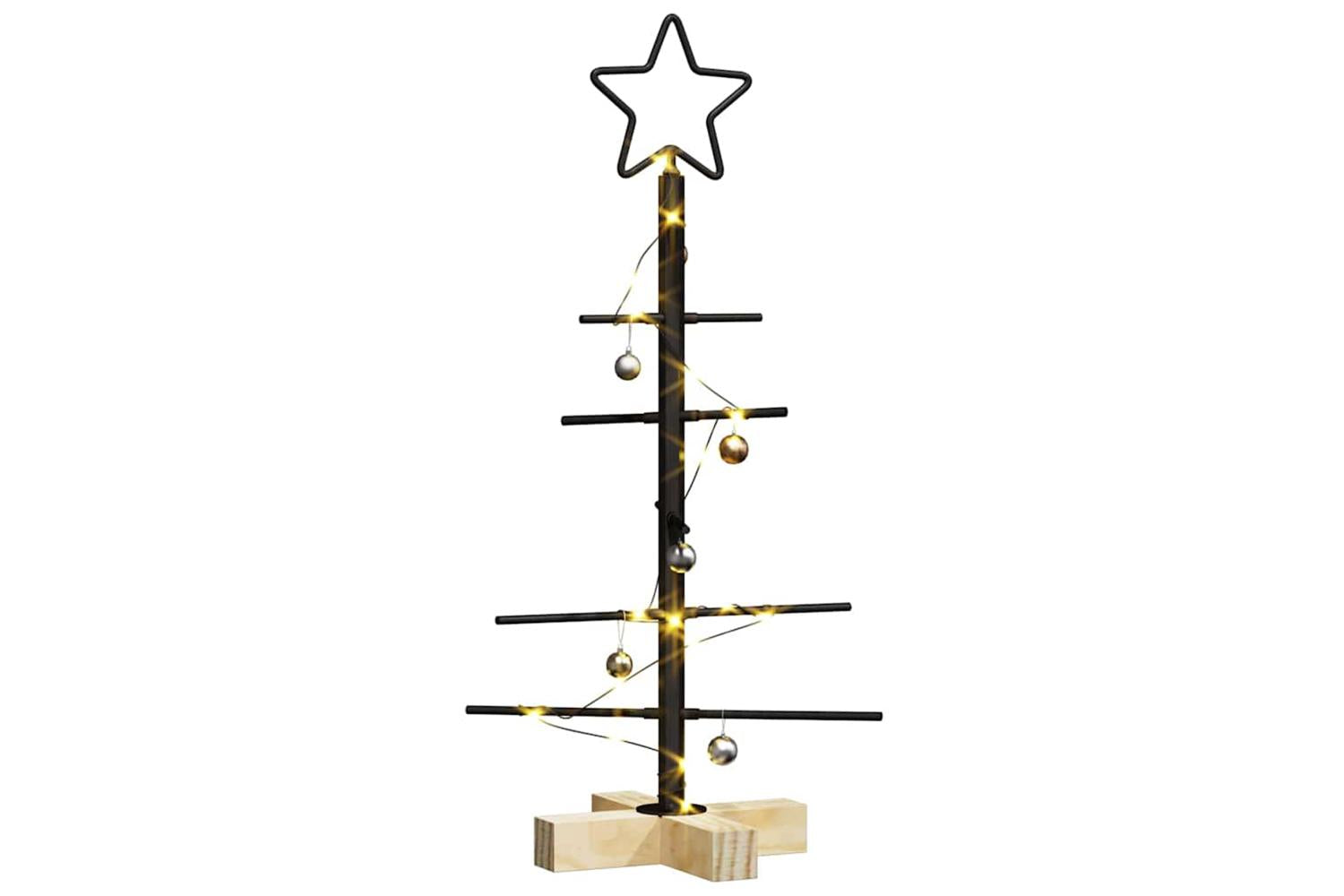 Vidaxl Metal Christmas Tree With Stand Black 60 Cm Powder-coated Steel-3