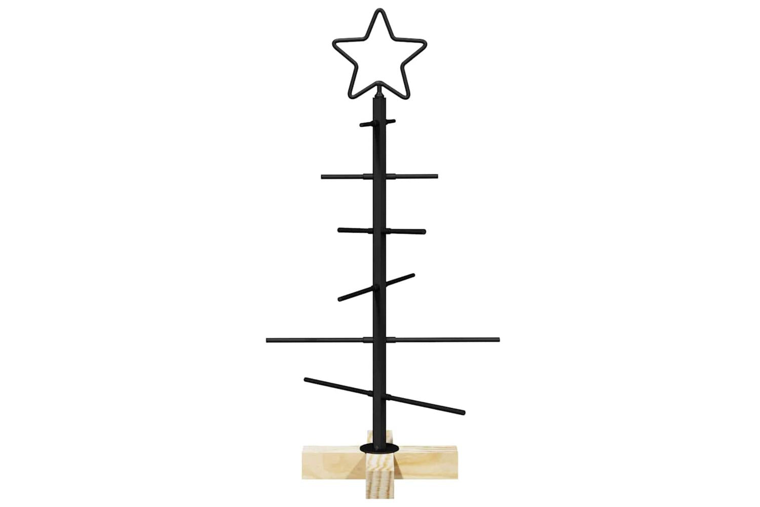 Vidaxl Metal Christmas Tree With Stand Black 60 Cm Powder-coated Steel-5
