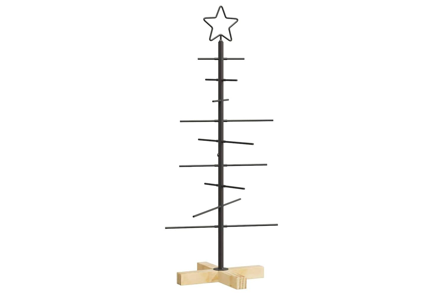 Vidaxl Metal Christmas Tree With Stand Black 90 Cm Powder-coated Steel-2