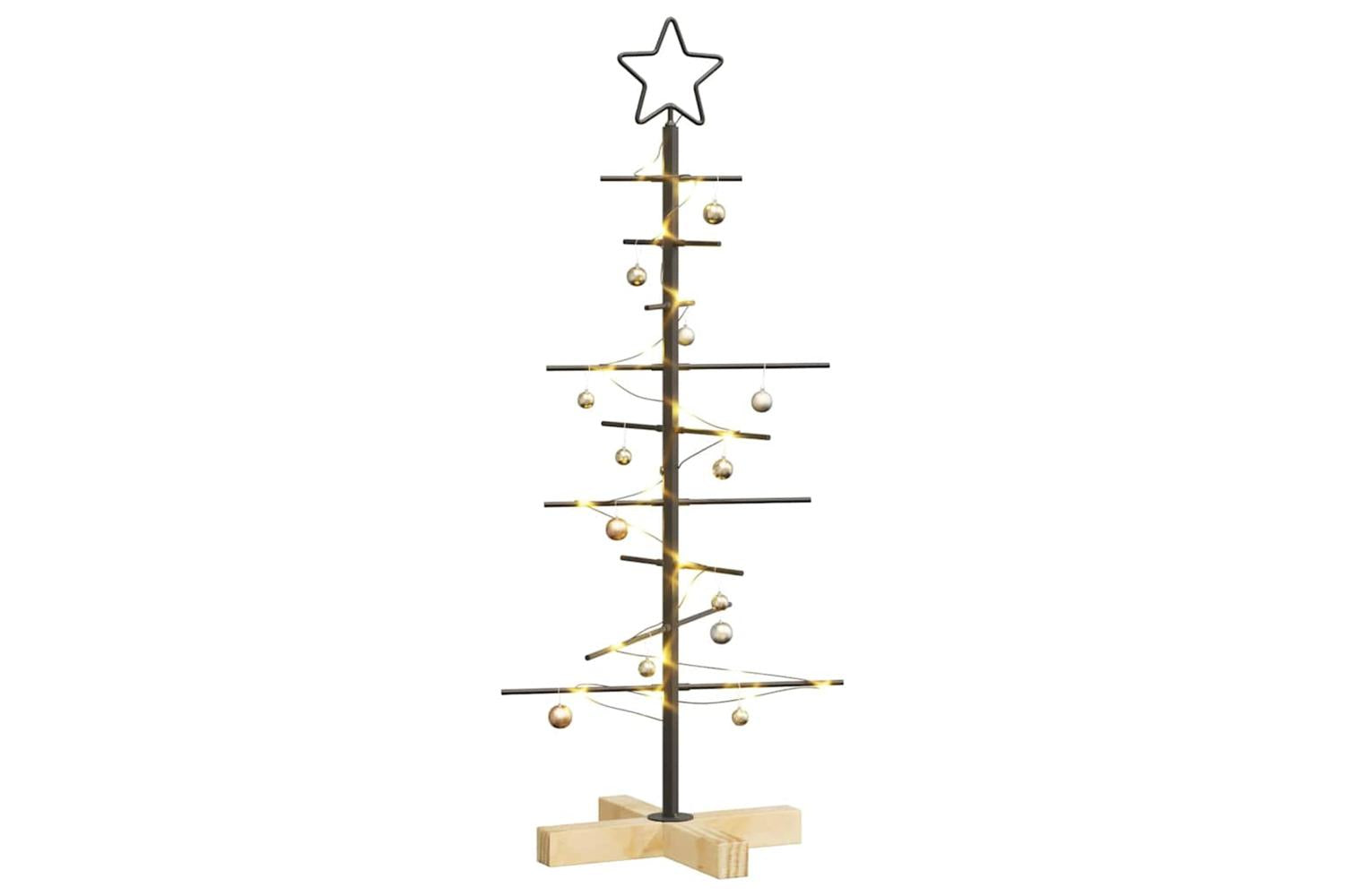 Vidaxl Metal Christmas Tree With Stand Black 90 Cm Powder-coated Steel-3