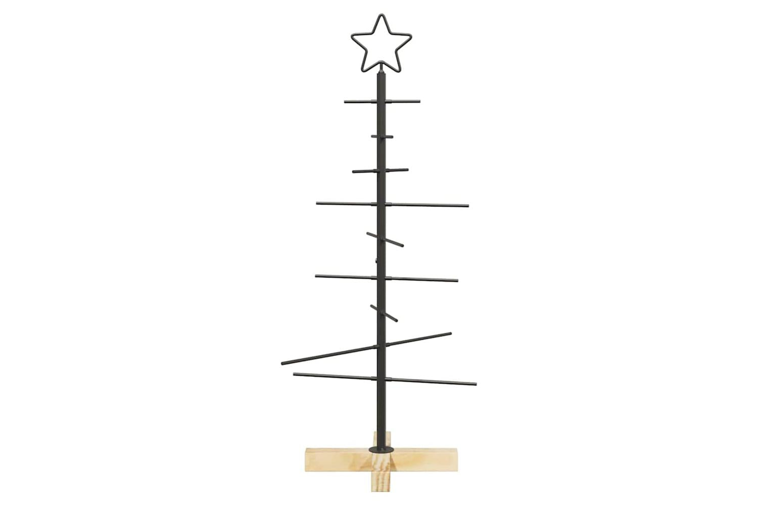 Vidaxl Metal Christmas Tree With Stand Black 90 Cm Powder-coated Steel-5