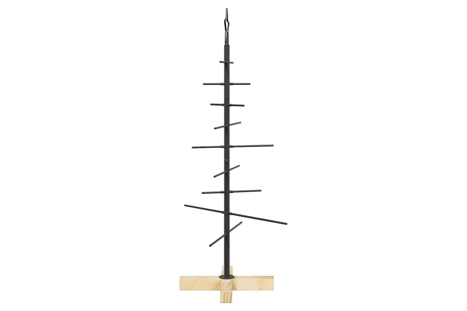 Vidaxl Metal Christmas Tree With Stand Black 90 Cm Powder-coated Steel-6