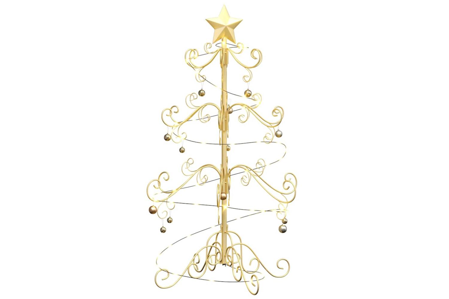 Vidaxl Metal Christmas Tree With Stand Gold 90 Cm Powder-coated Steel-3