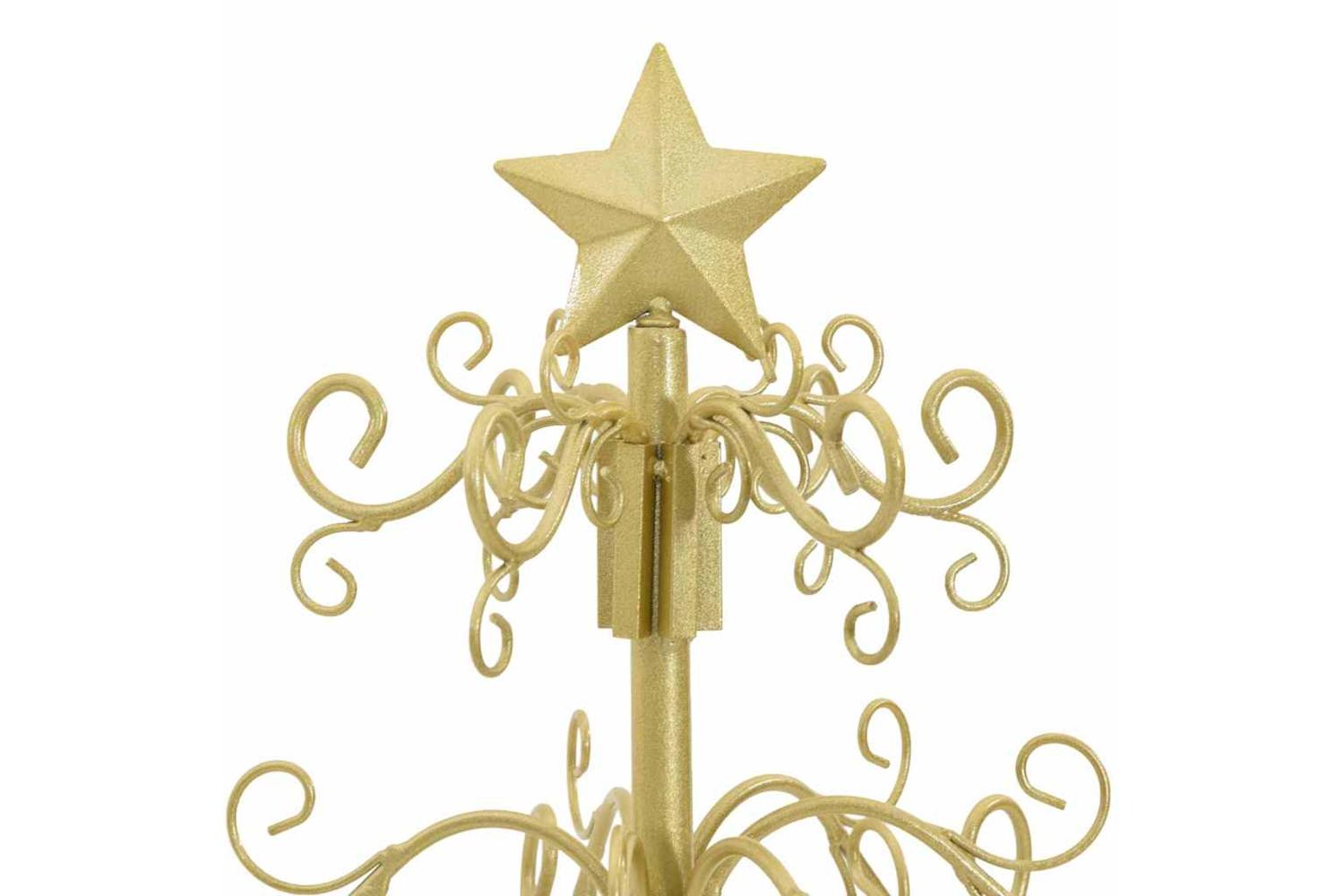 Vidaxl Metal Christmas Tree With Stand Gold 90 Cm Powder-coated Steel-7