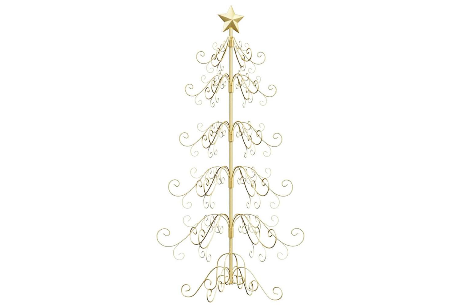 Vidaxl Metal Christmas Tree With Stand Gold 150 Cm Powder-coated Steel-2
