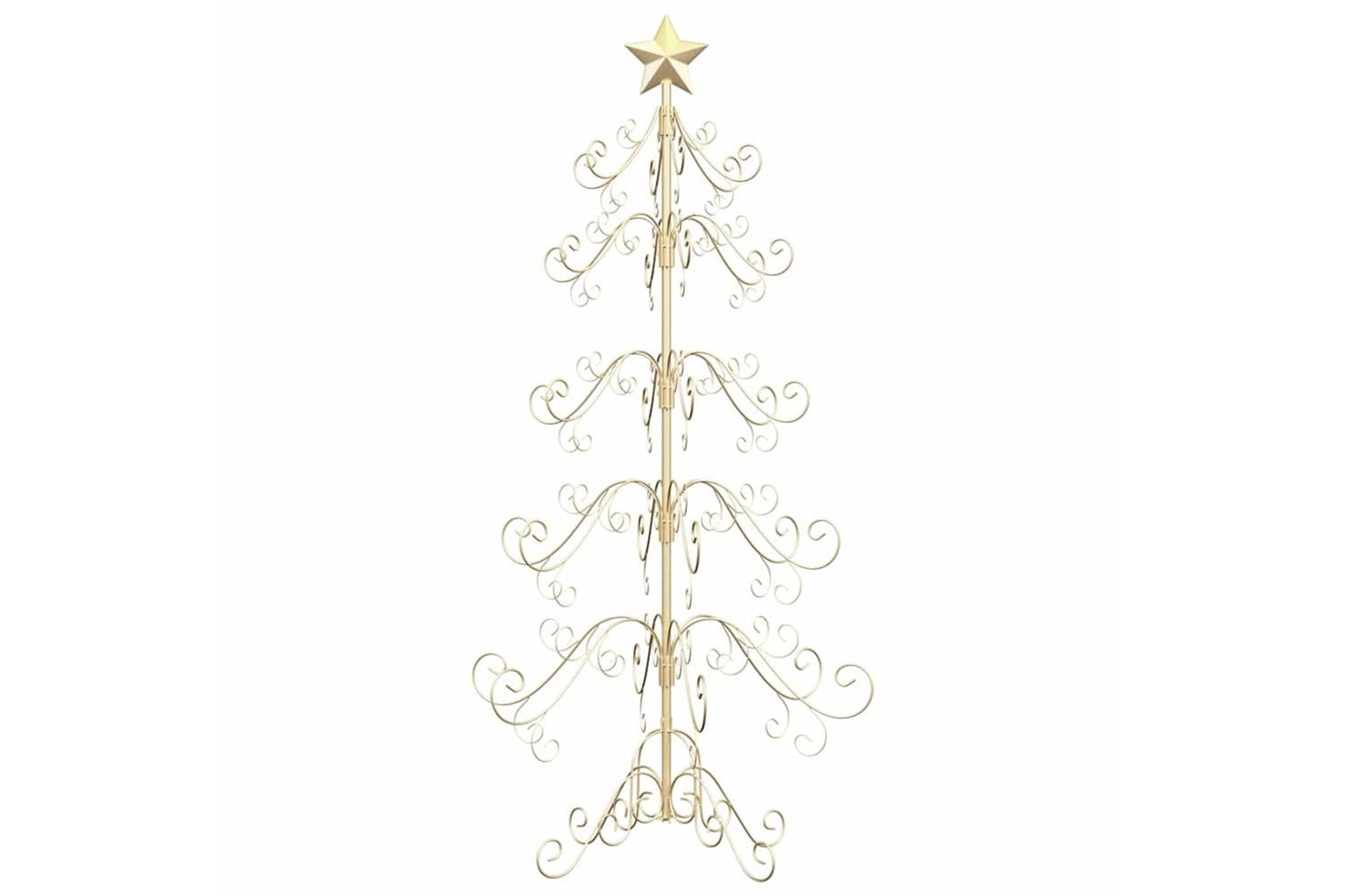 Vidaxl Metal Christmas Tree With Stand Gold 150 Cm Powder-coated Steel-5