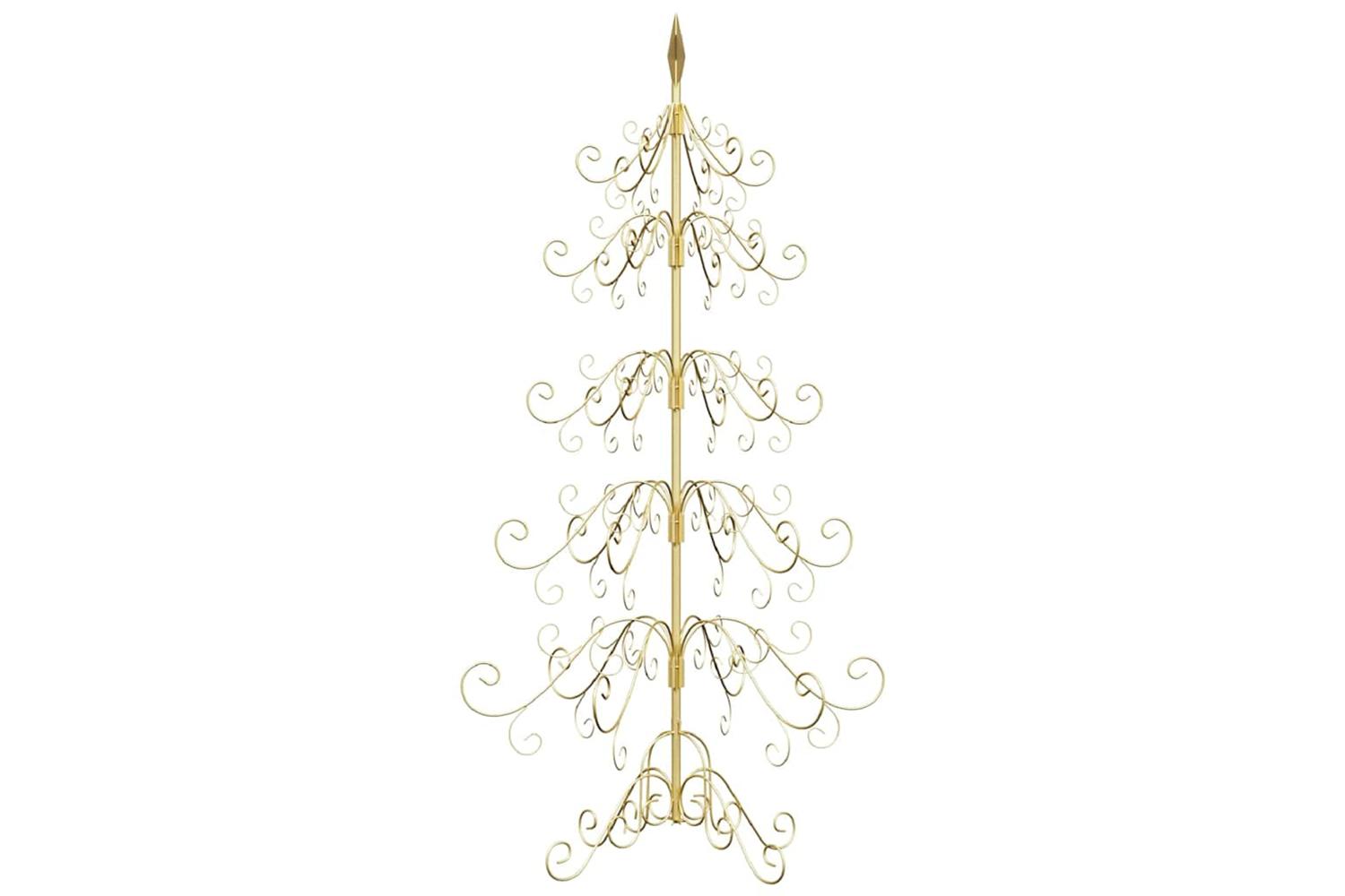 Vidaxl Metal Christmas Tree With Stand Gold 150 Cm Powder-coated Steel-6