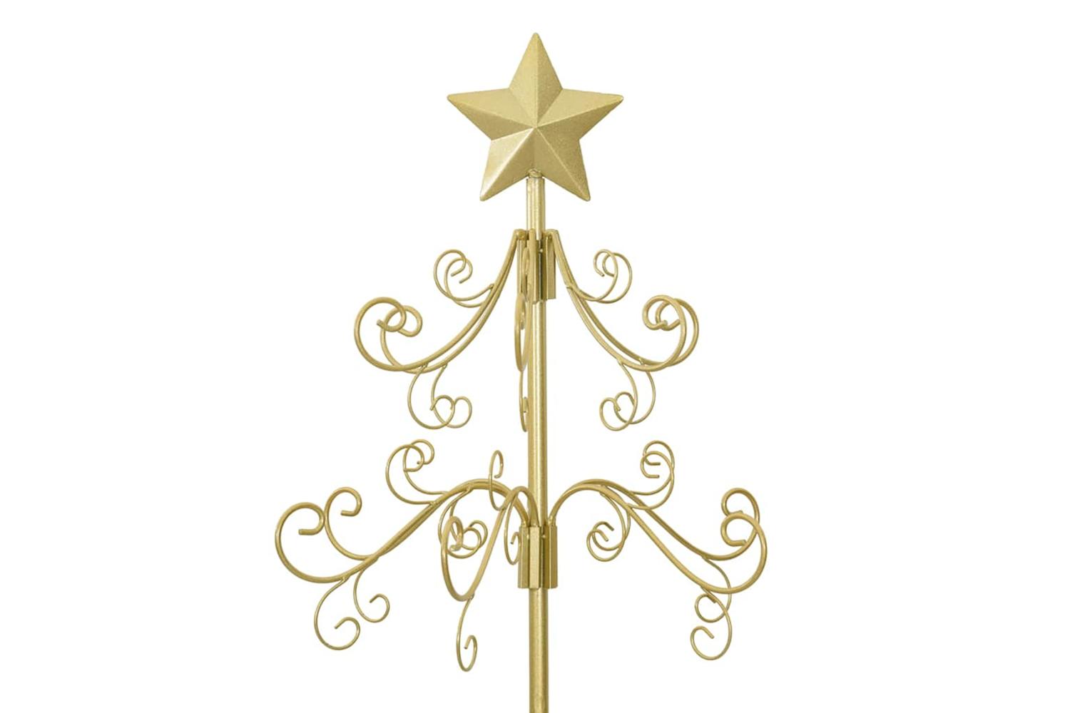 Vidaxl Metal Christmas Tree With Stand Gold 150 Cm Powder-coated Steel-7