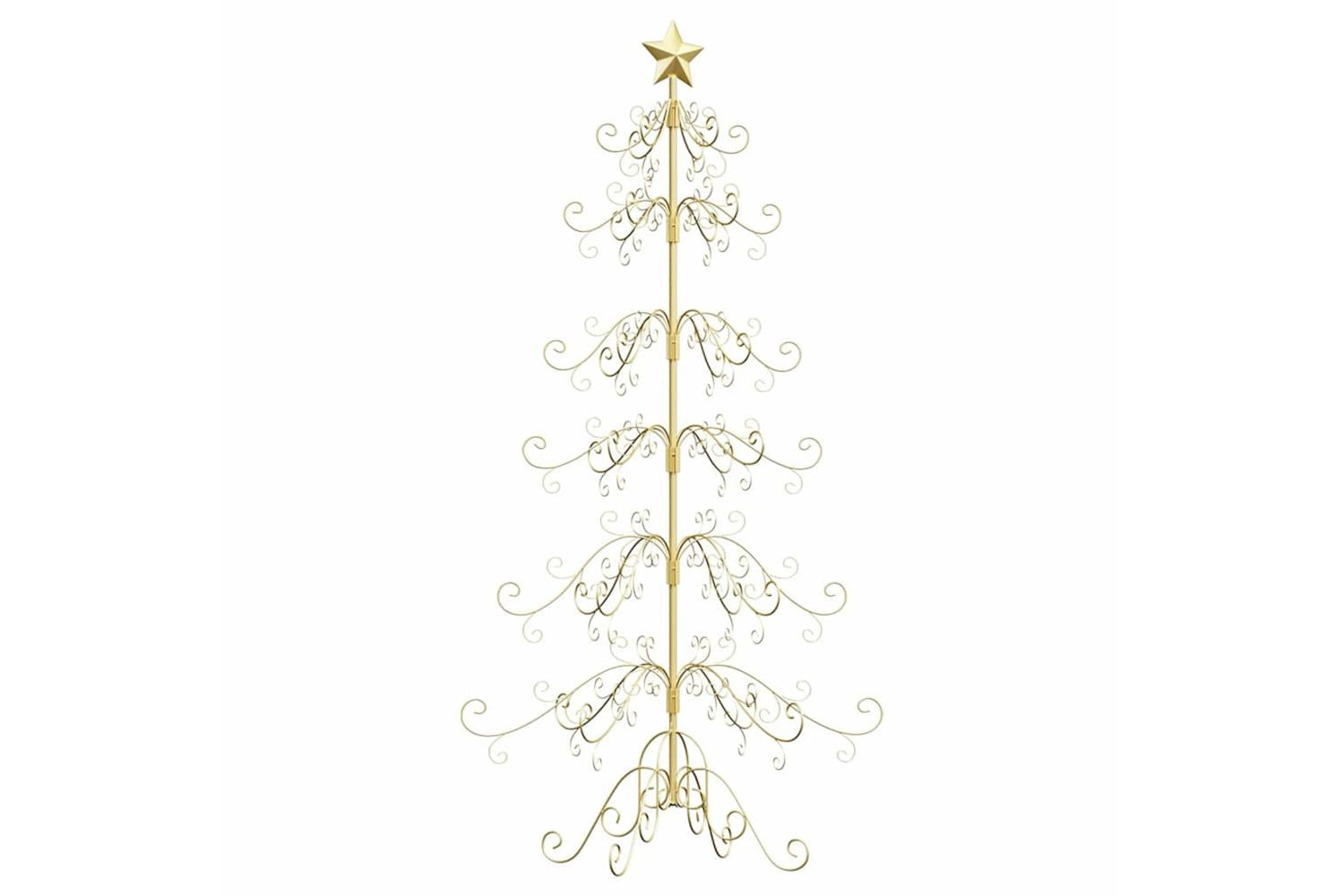 Vidaxl Metal Christmas Tree With Stand Gold 180 Cm Powder-coated Steel