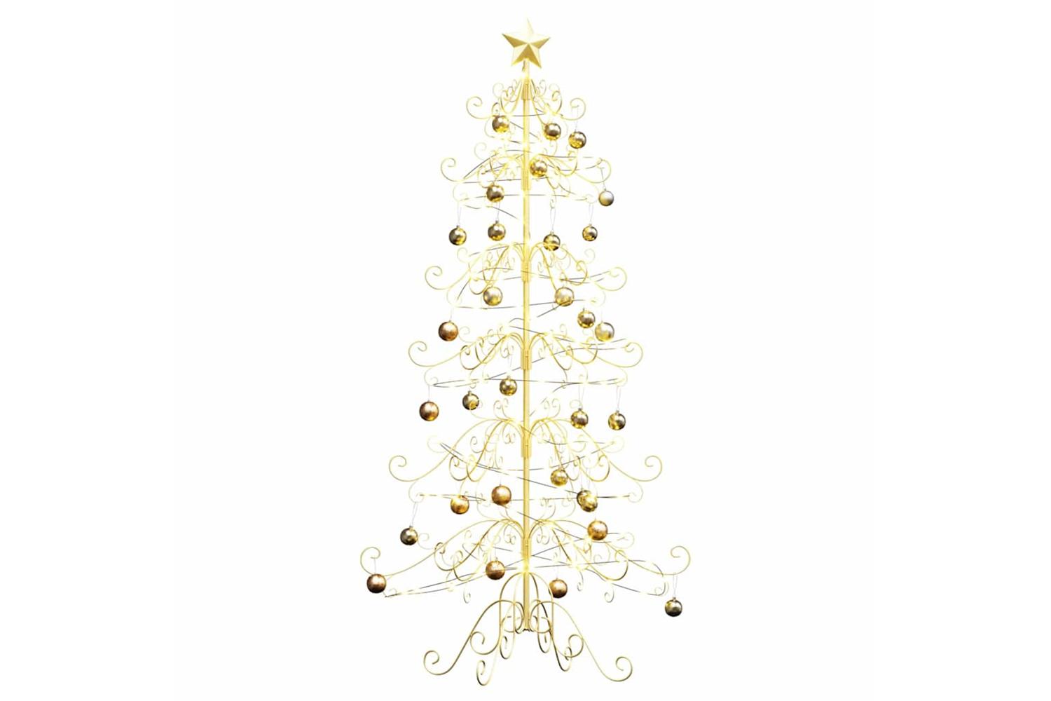 Vidaxl Metal Christmas Tree With Stand Gold 180 Cm Powder-coated Steel-3