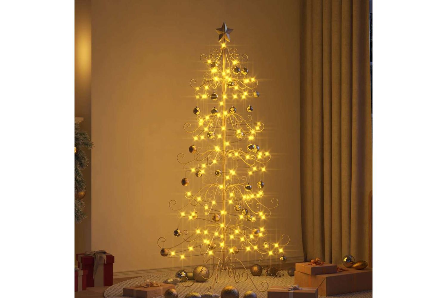 Vidaxl Metal Christmas Tree With Stand Gold 180 Cm Powder-coated Steel-4