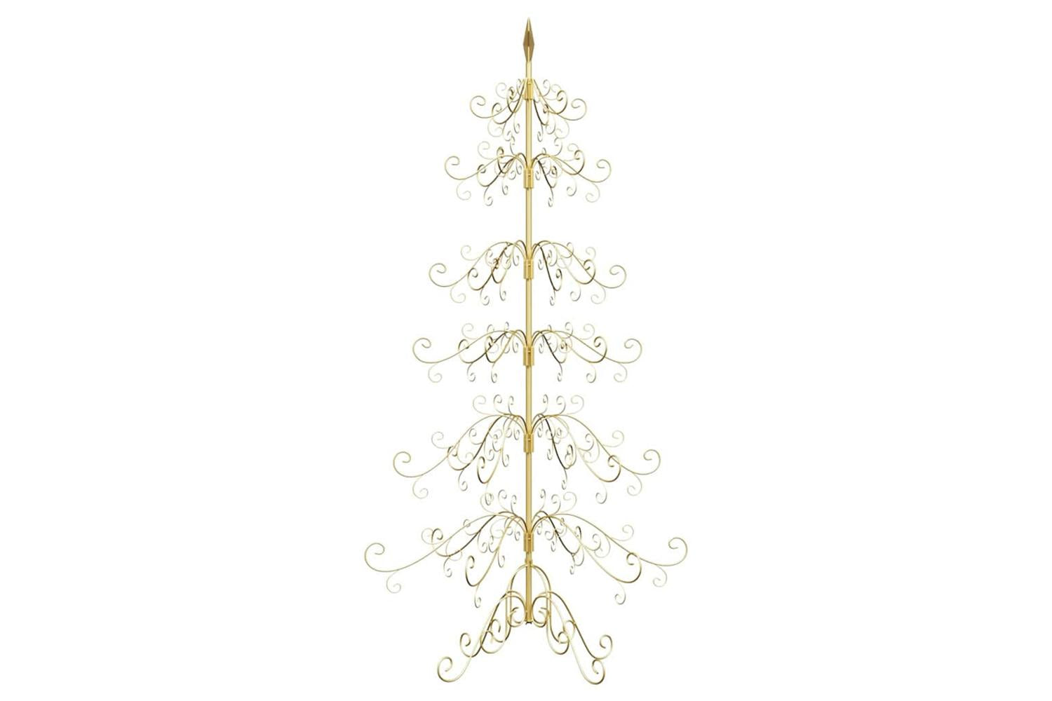 Vidaxl Metal Christmas Tree With Stand Gold 180 Cm Powder-coated Steel-6