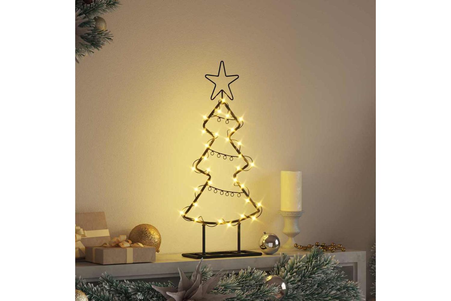 Vidaxl Metal Christmas Tree With Stand Black 60 Cm Steel-4