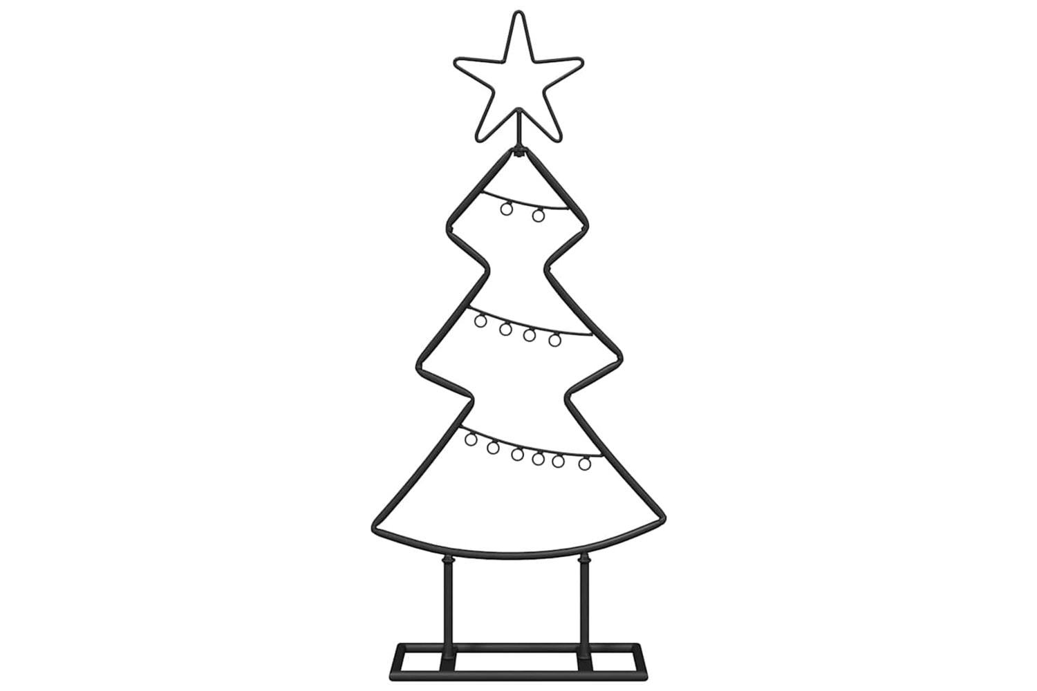 Vidaxl Metal Christmas Tree With Stand Black 60 Cm Steel-5