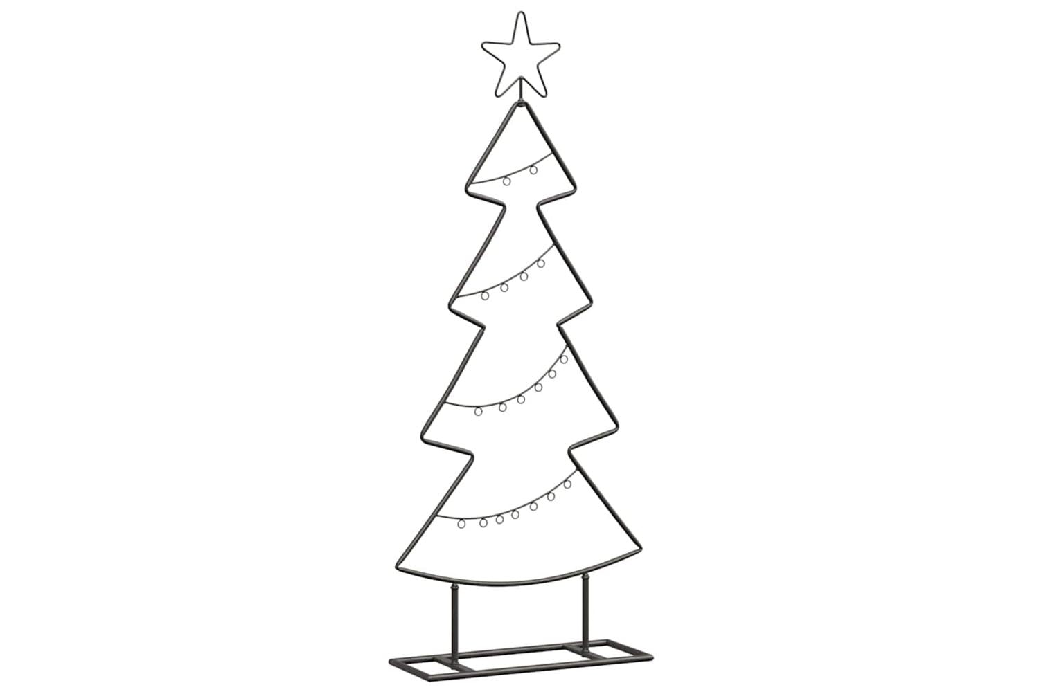 Vidaxl Metal Christmas Tree With Stand Black 90 Cm Steel-2