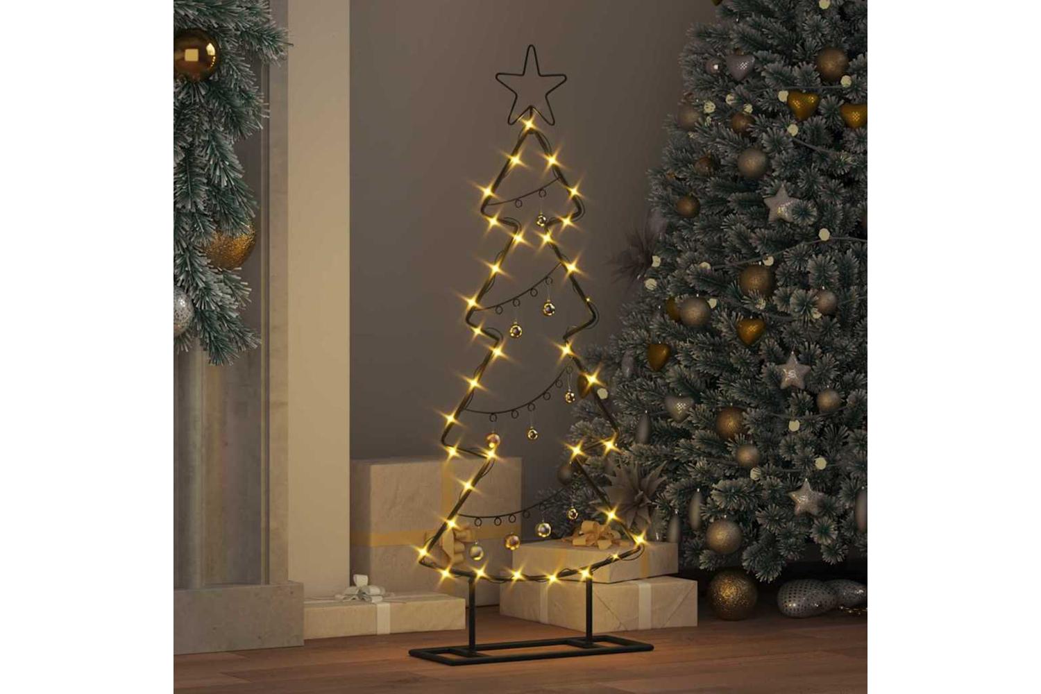 Vidaxl Metal Christmas Tree With Stand Black 90 Cm Steel-4