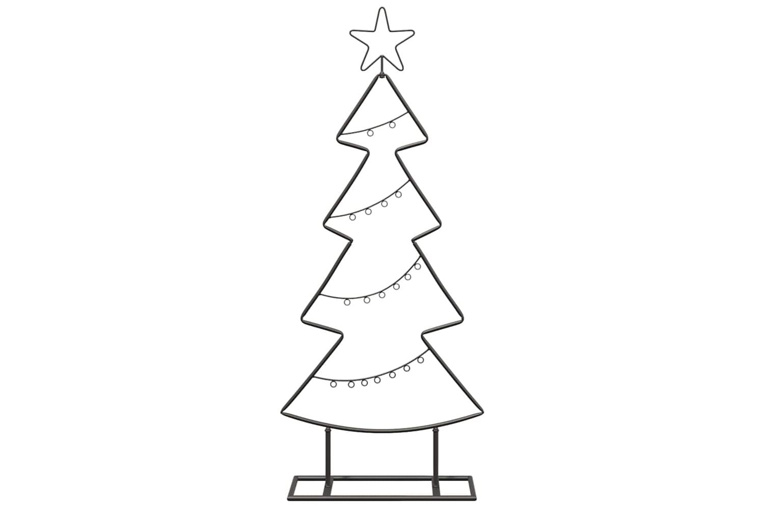 Vidaxl Metal Christmas Tree With Stand Black 90 Cm Steel-5