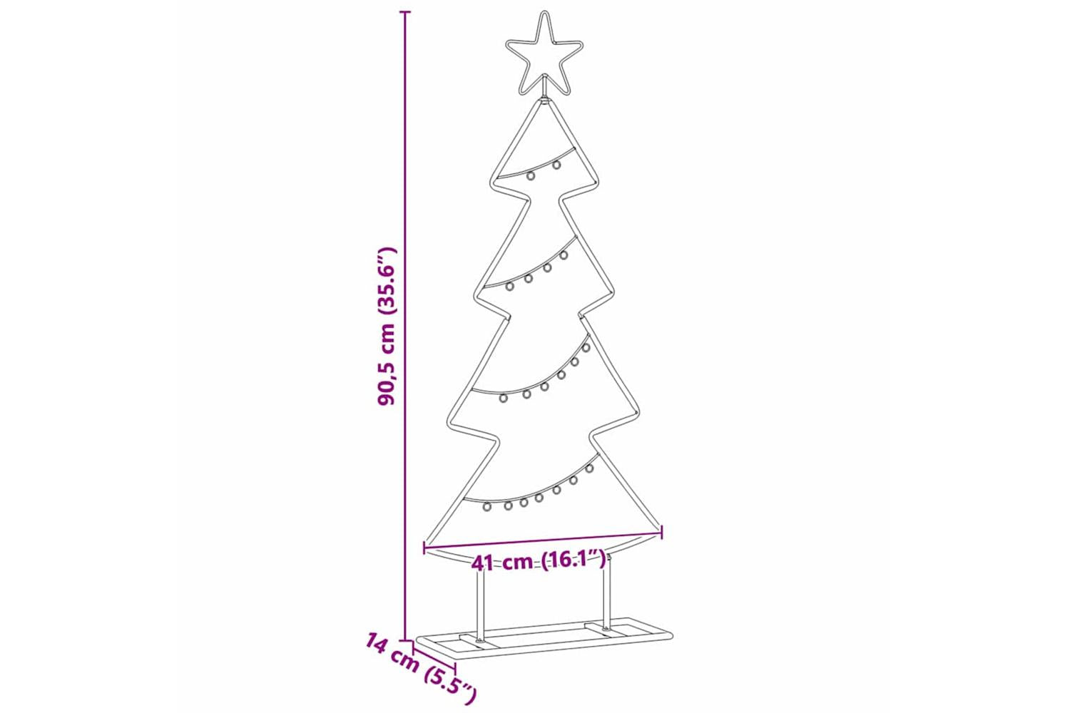 Vidaxl Metal Christmas Tree With Stand Black 90 Cm Steel-9