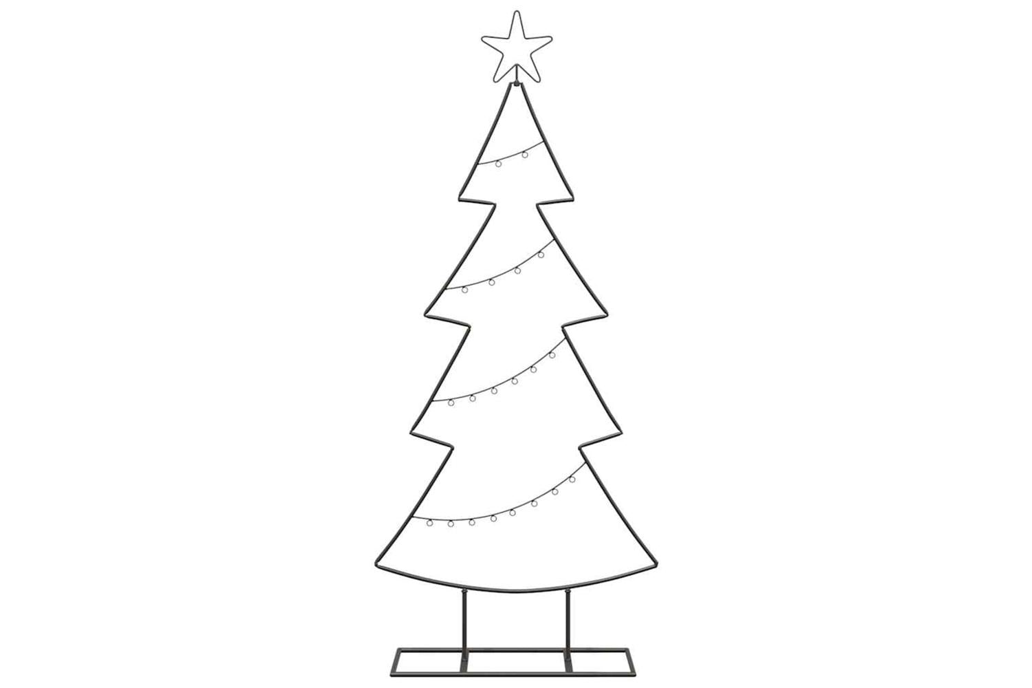 Vidaxl Metal Christmas Tree With Stand Black 125 Cm Steel-5