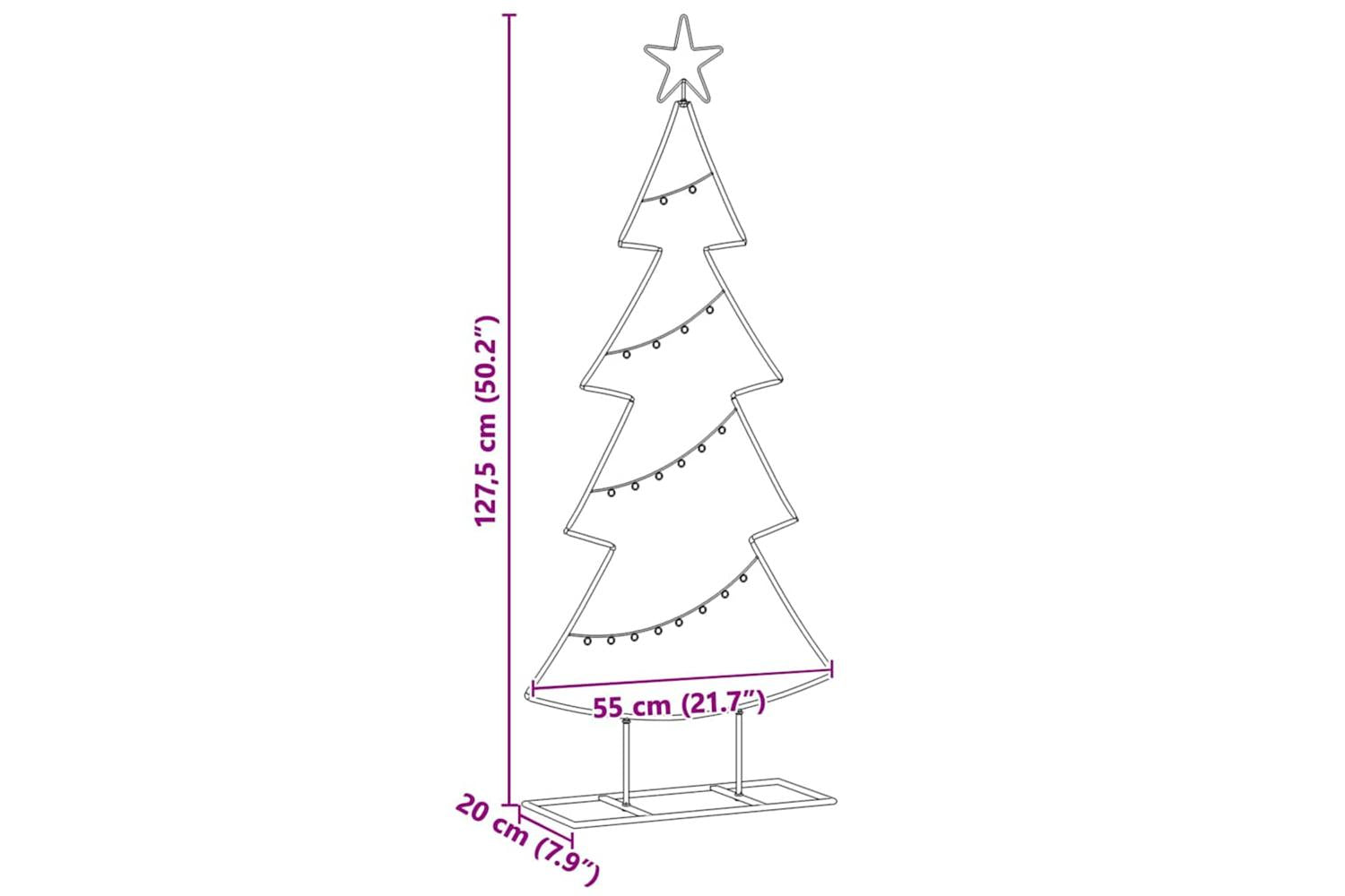 Vidaxl Metal Christmas Tree With Stand Black 125 Cm Steel-9