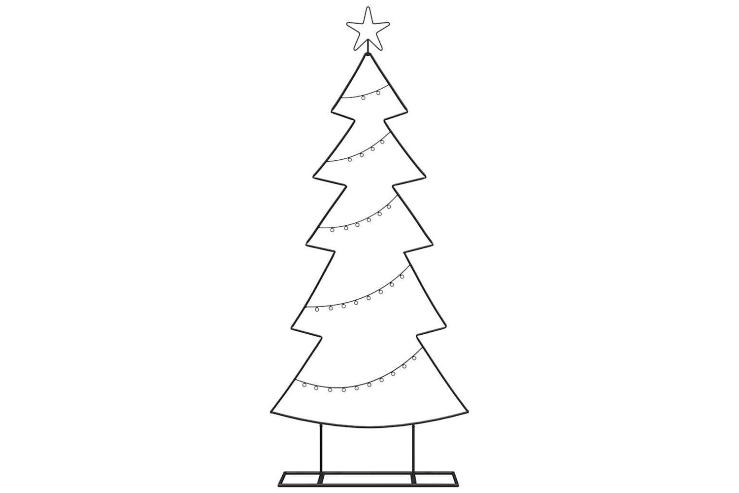 Vidaxl Metal Christmas Tree With Stand Black 150 Cm Steel-5