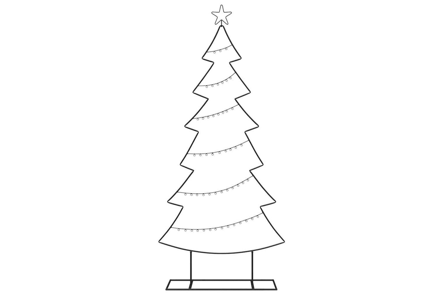 Vidaxl Metal Christmas Tree With Stand Black 180 Cm Steel-5