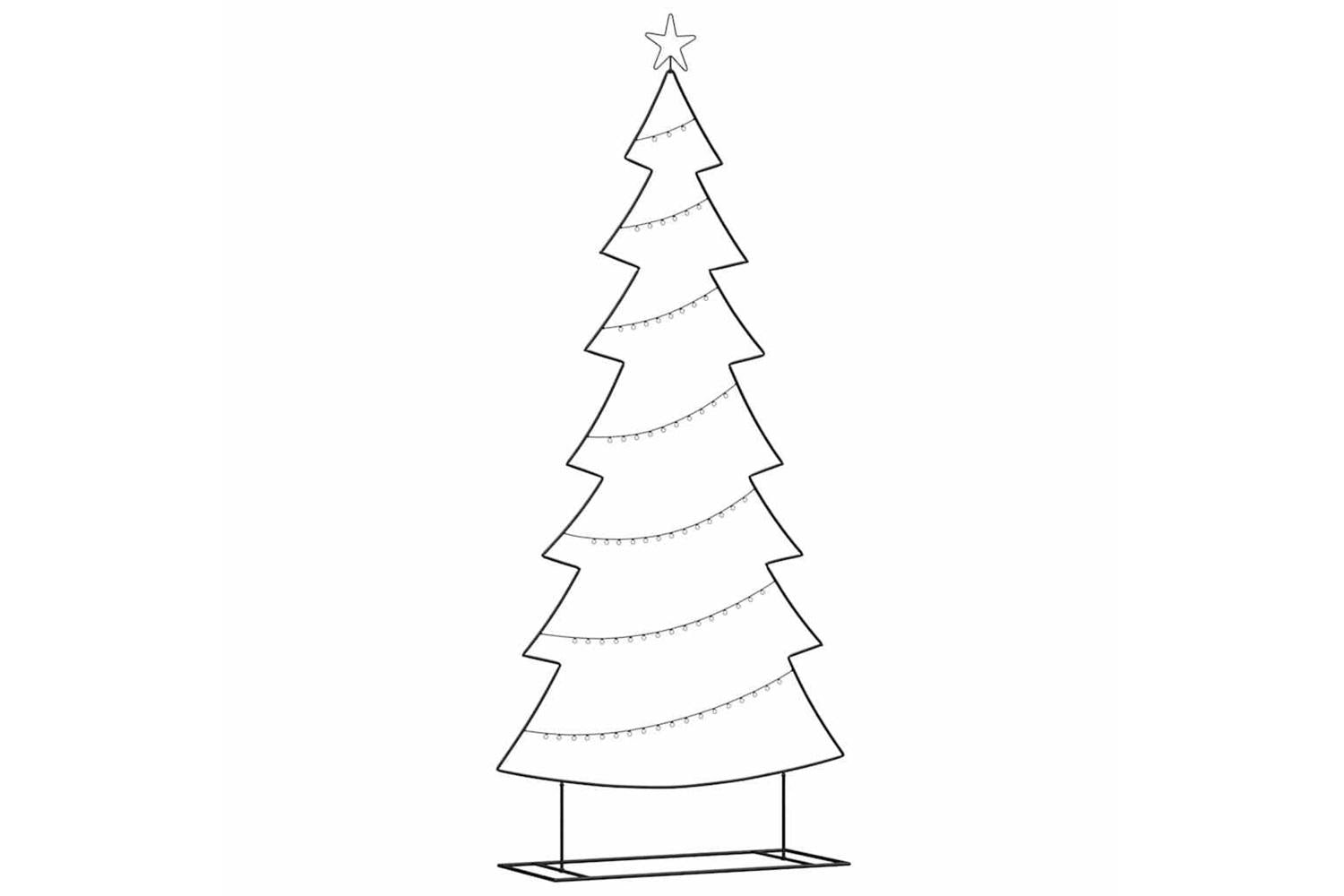 Vidaxl Metal Christmas Tree With Stand Black 210 Cm Steel-2