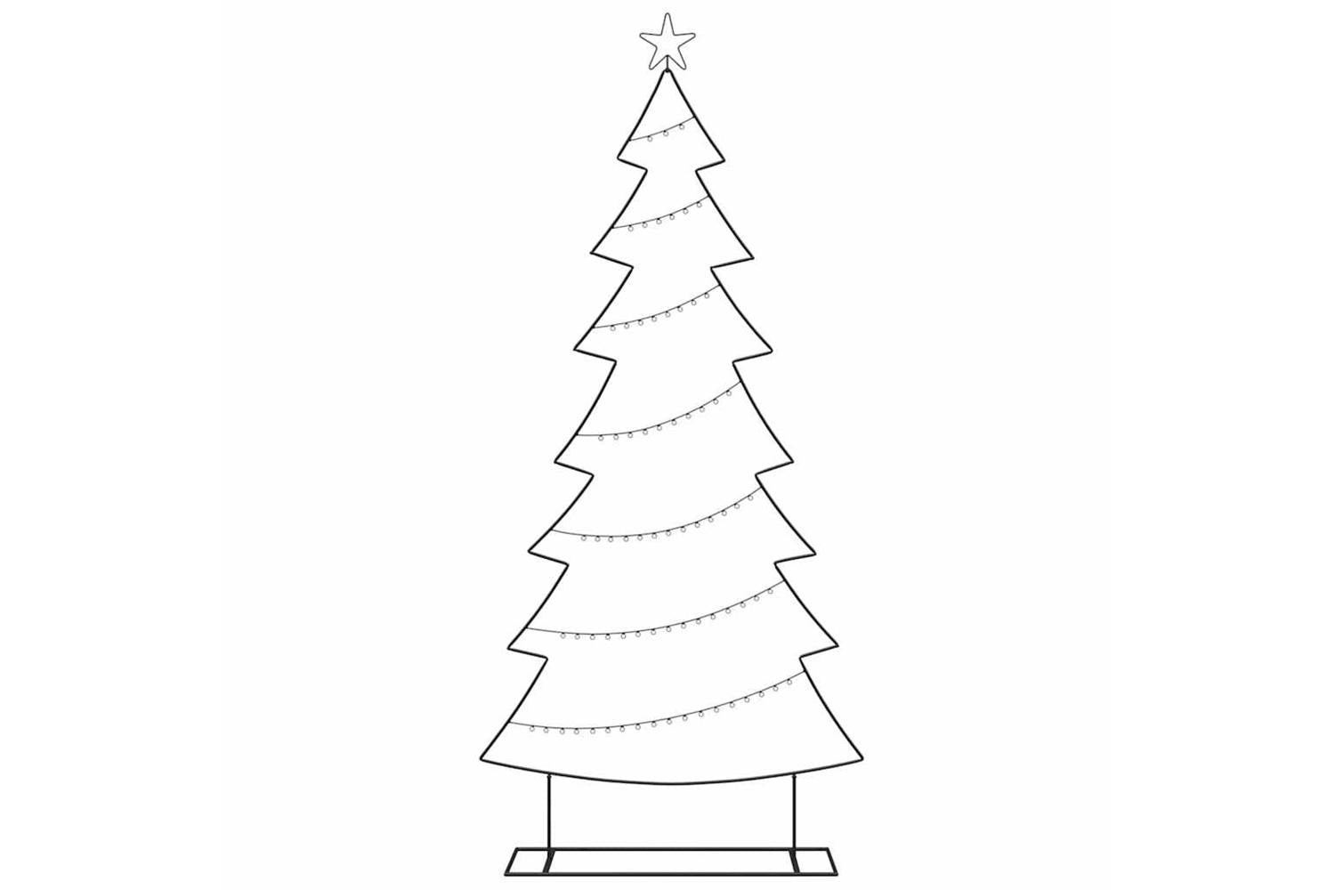 Vidaxl Metal Christmas Tree With Stand Black 210 Cm Steel-5