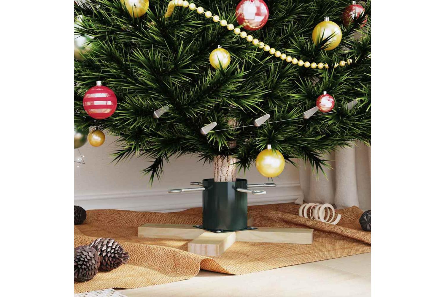Vidaxl Christmas Tree Stand 173 Green 50 X 50 X 16 Cm Solid Pine Wood-4