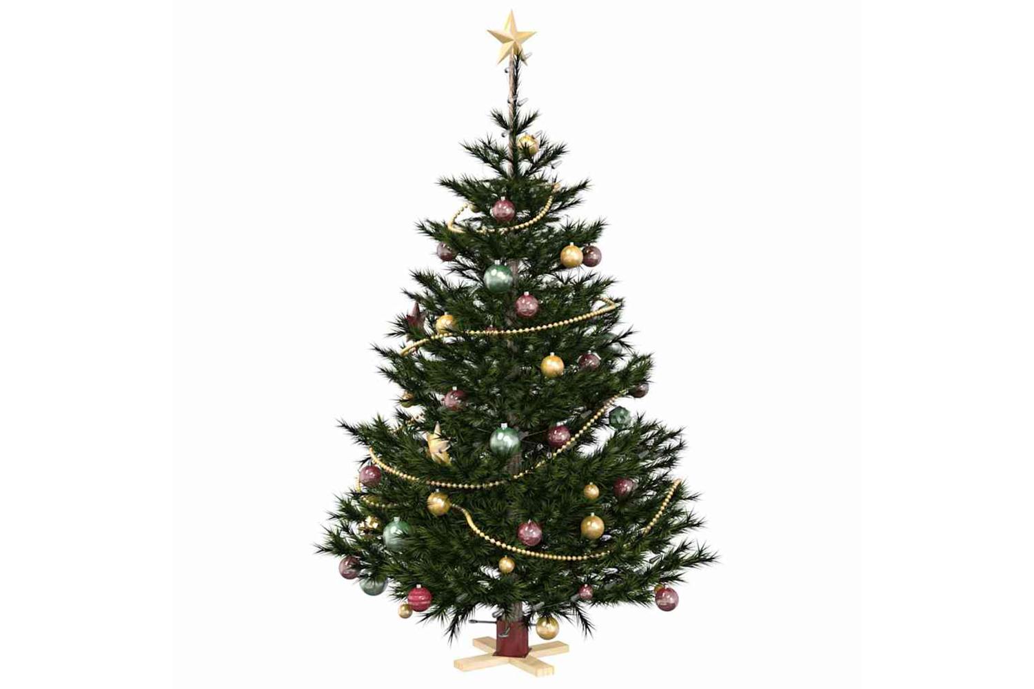 Vidaxl Christmas Tree Stand 173 Red 50 X 50 X 16 Cm Solid Pine Wood-3