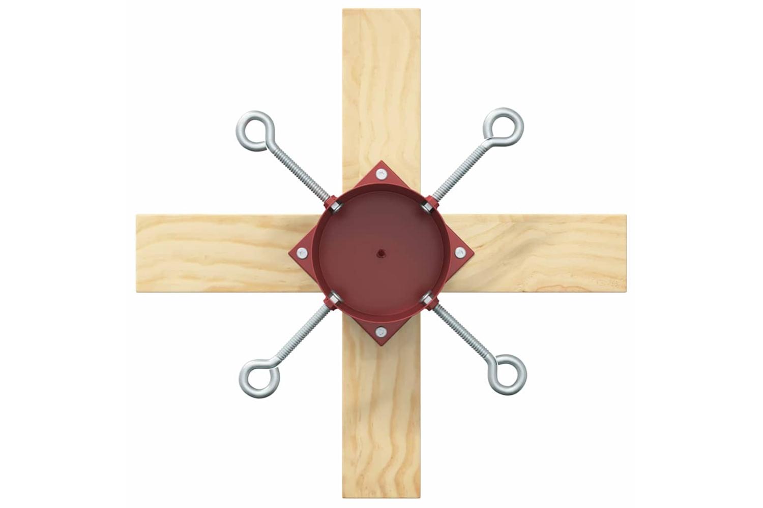 Vidaxl Christmas Tree Stand 173 Red 50 X 50 X 16 Cm Solid Pine Wood-7