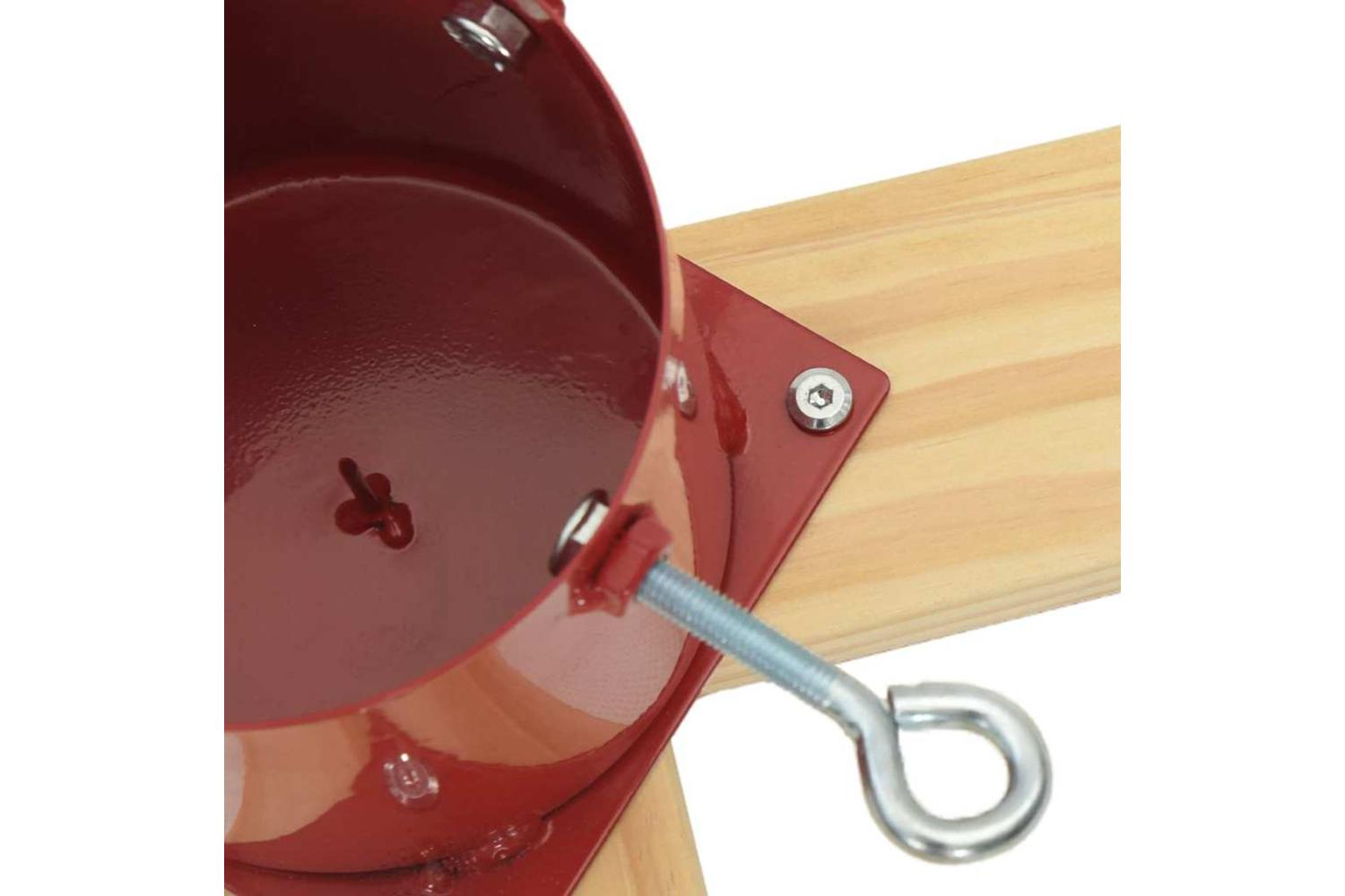 Vidaxl Christmas Tree Stand 173 Red 50 X 50 X 16 Cm Solid Pine Wood-8