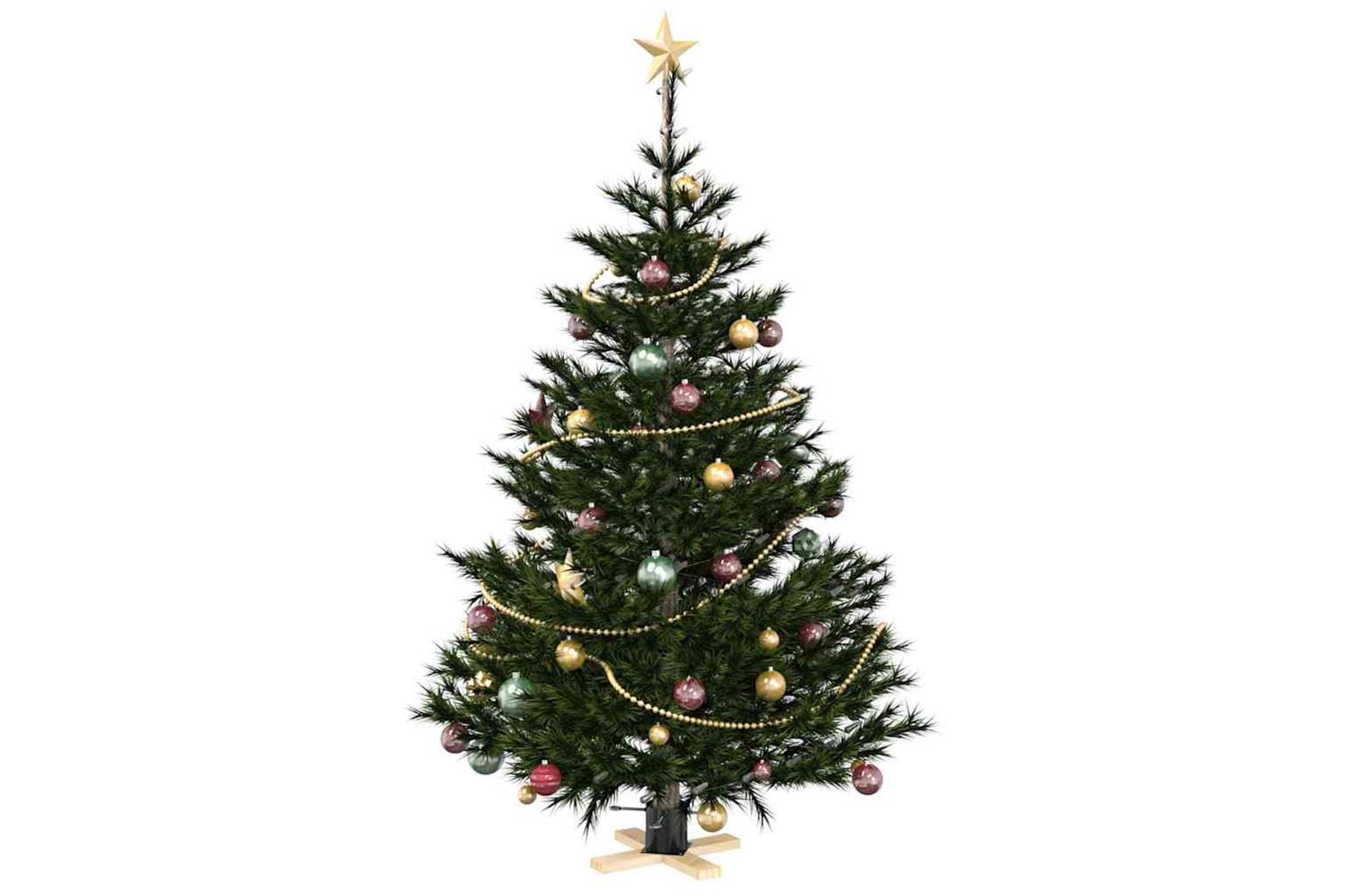 Vidaxl Christmas Tree Stand 173 Black 50 X 50 X 16 Cm Solid Pine Wood-3