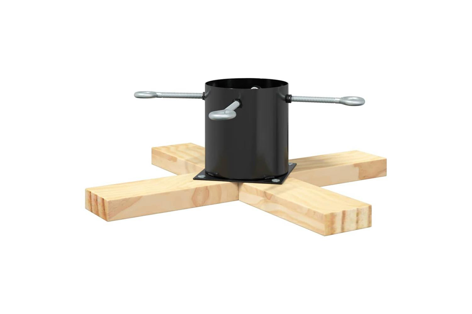 Vidaxl Christmas Tree Stand 173 Black 50 X 50 X 16 Cm Solid Pine Wood-6