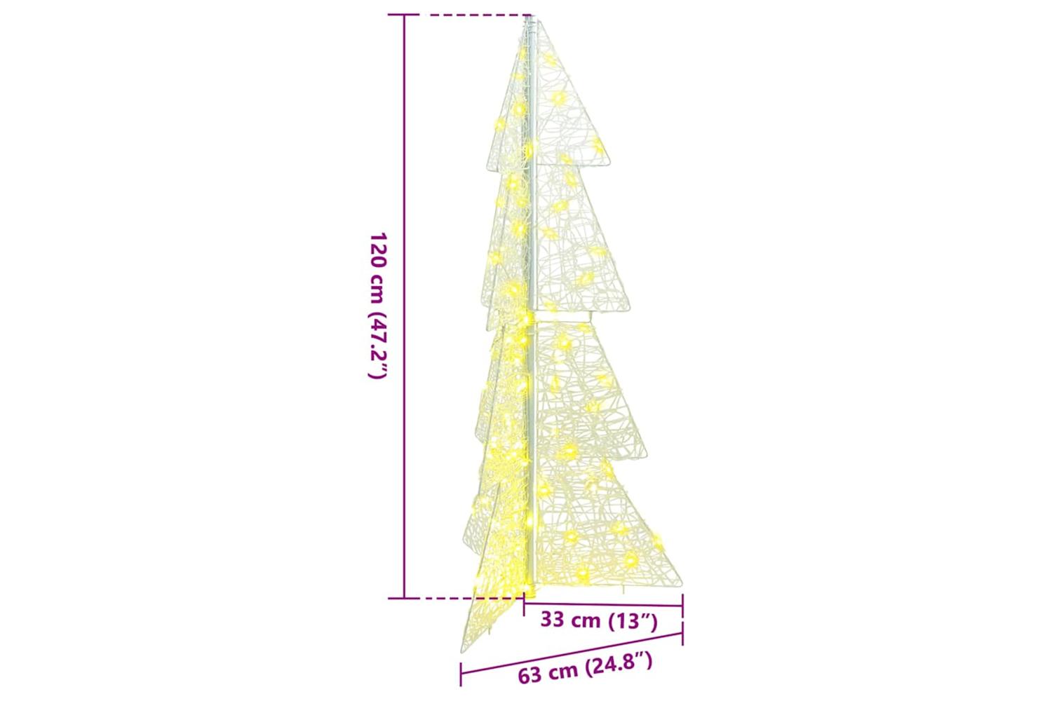 Vidaxl Christmas Tree With 100 Leds Warm White 120 Cm Acrylic-8