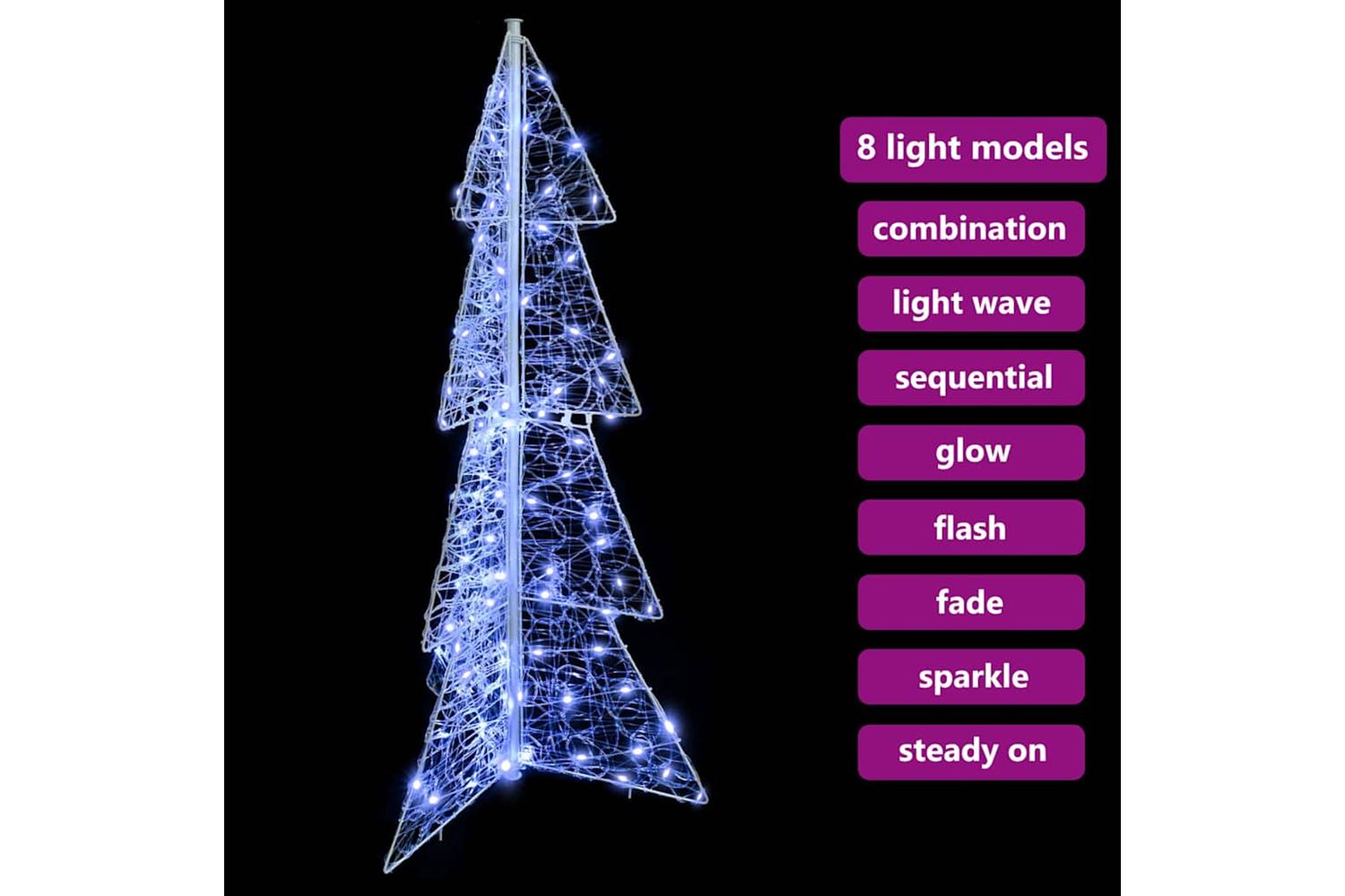 Vidaxl Christmas Tree With 100 Leds Cold White 120 Cm Acrylic-7