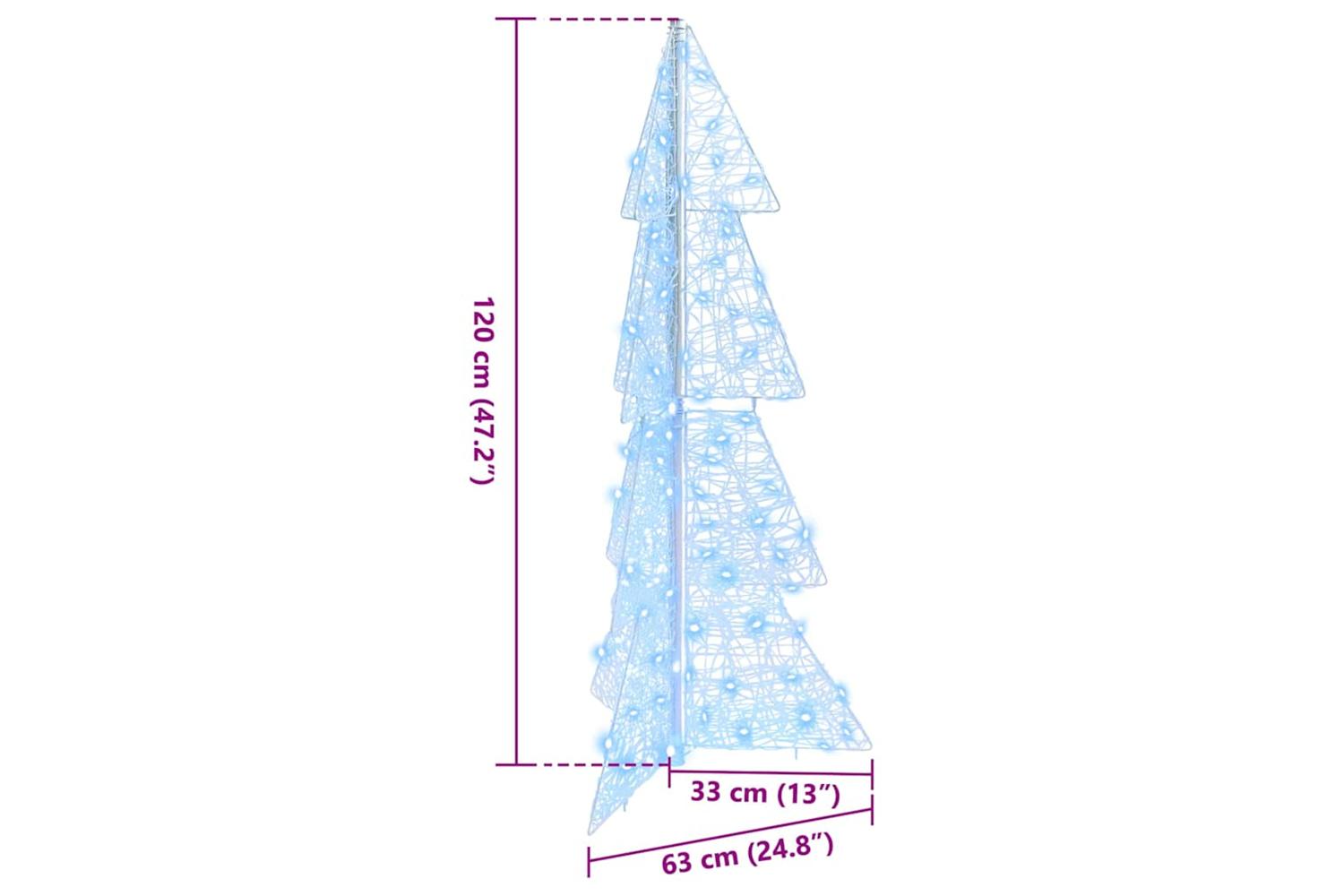 Vidaxl Christmas Tree With 100 Leds Cold White 120 Cm Acrylic-8