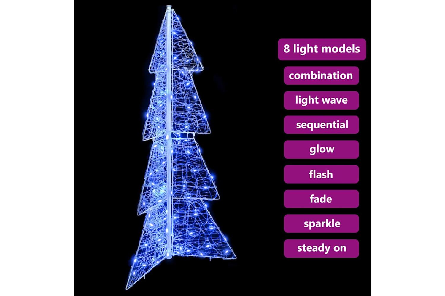 Vidaxl Christmas Tree With 100 Leds Blue 120 Cm Acrylic-7