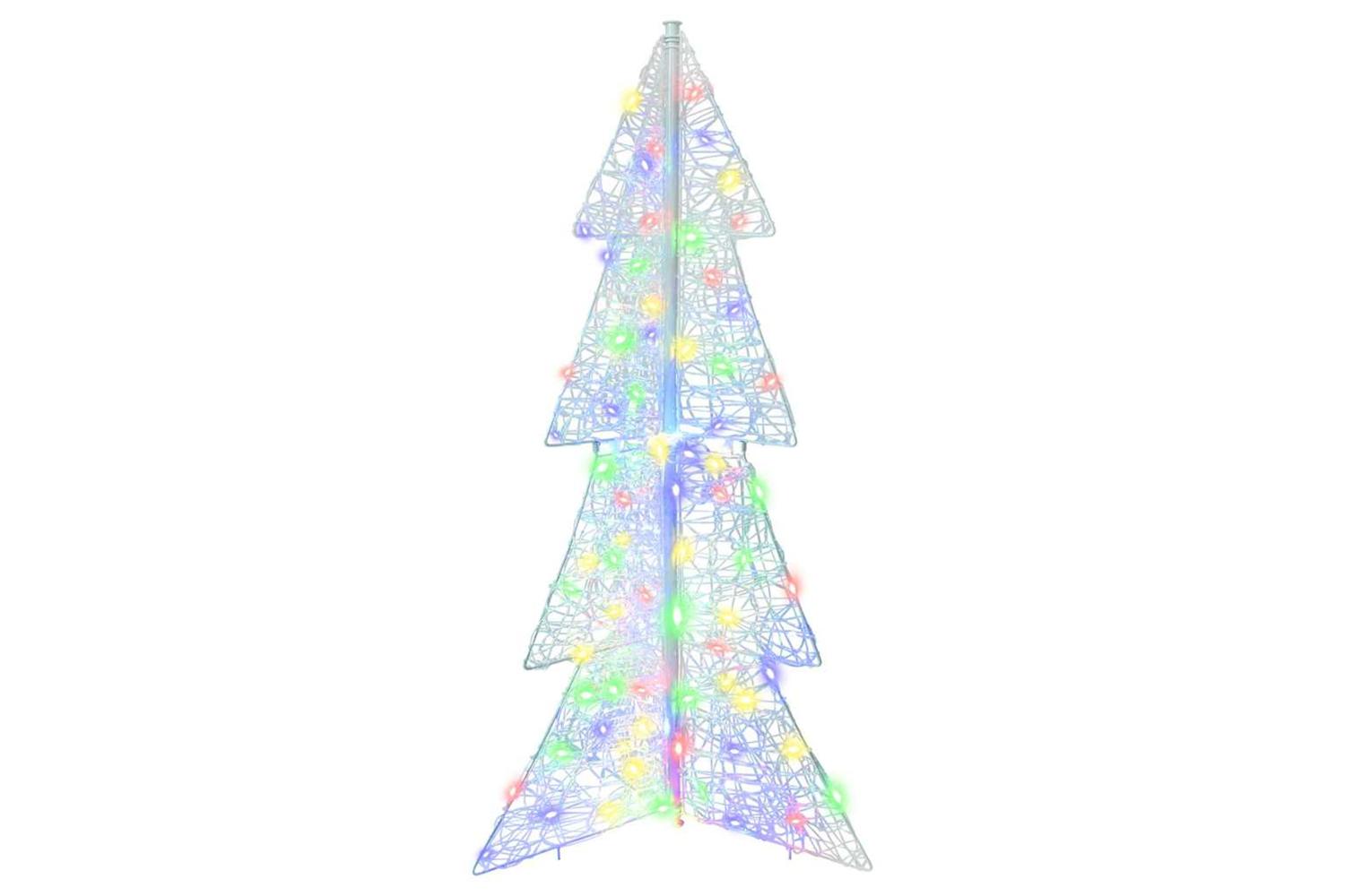 Vidaxl Christmas Tree With 100 Leds Multicolour 120 Cm Acrylic-2